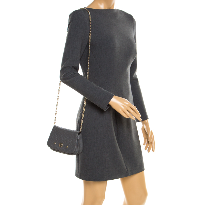 

Aigner Grey Leather Chain Crossbody Bag