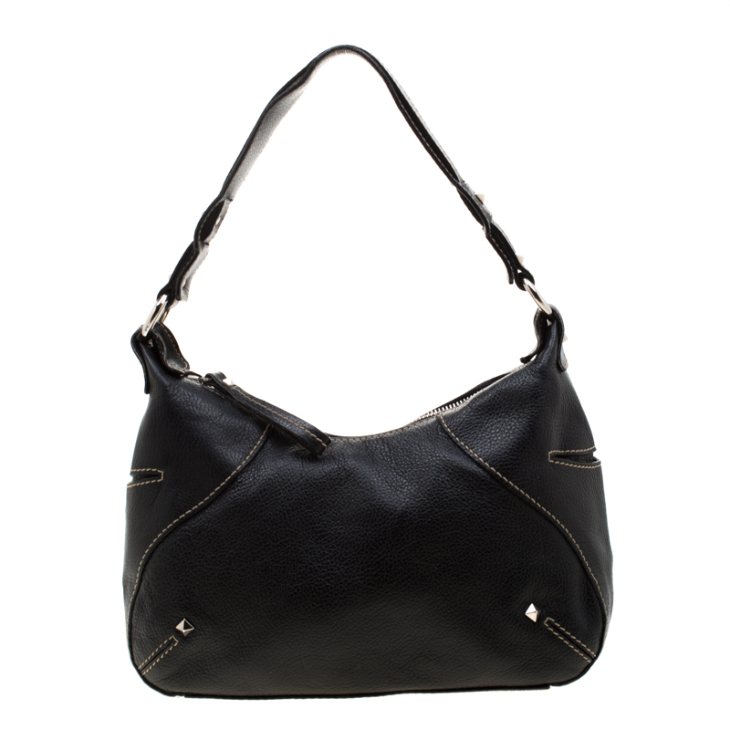 Aigner Black Leather Satchel Aigner | TLC