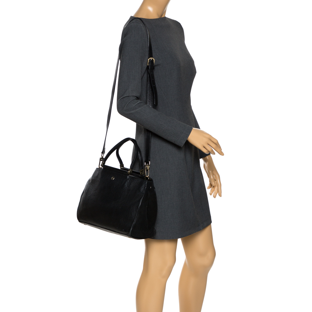 

Aigner Black Leather and Suede Tote