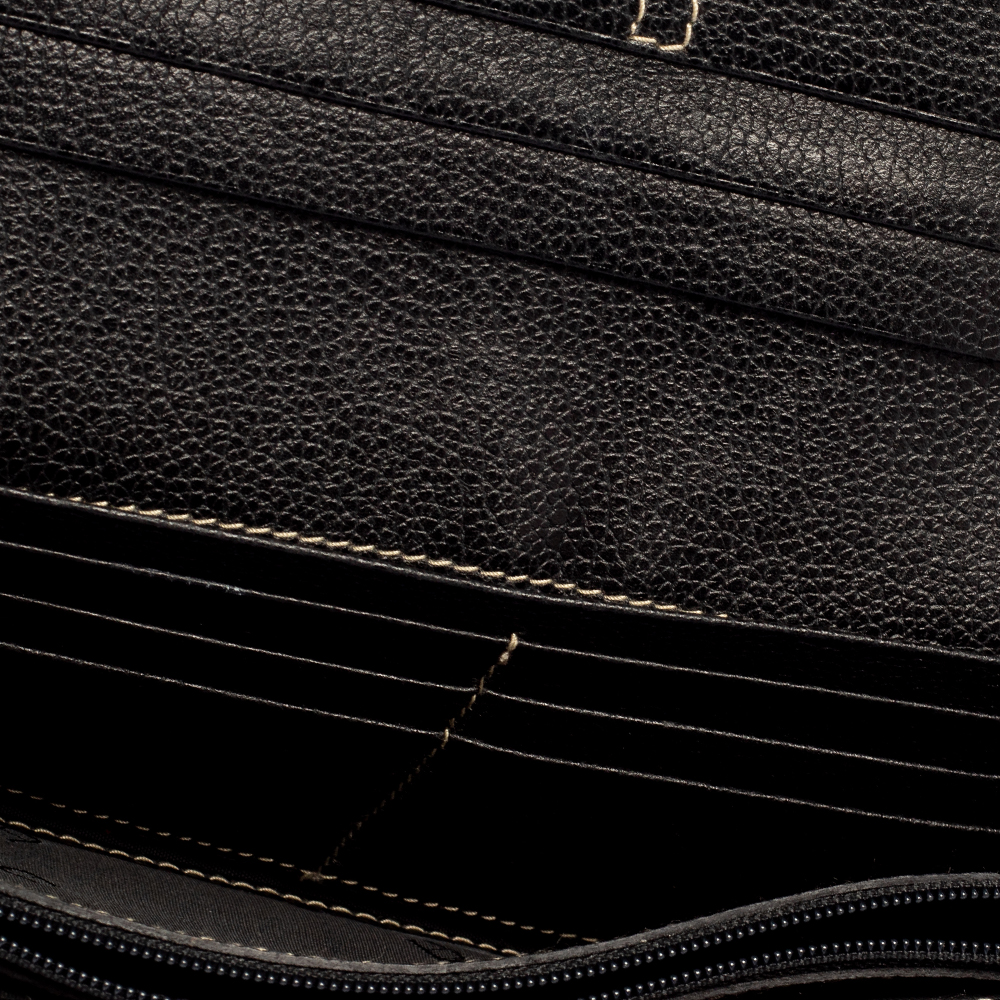 

Aigner Black Leather Flap Continental Wallet