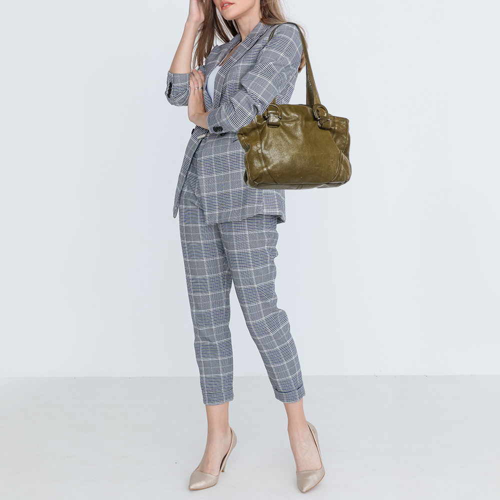 

Aigner Green Leather Tote