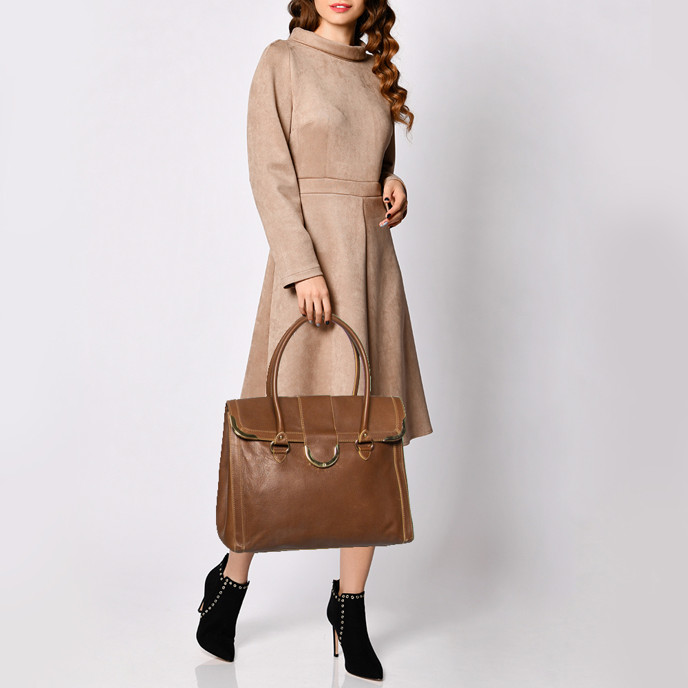 

Aigner Brown Leather Satchel