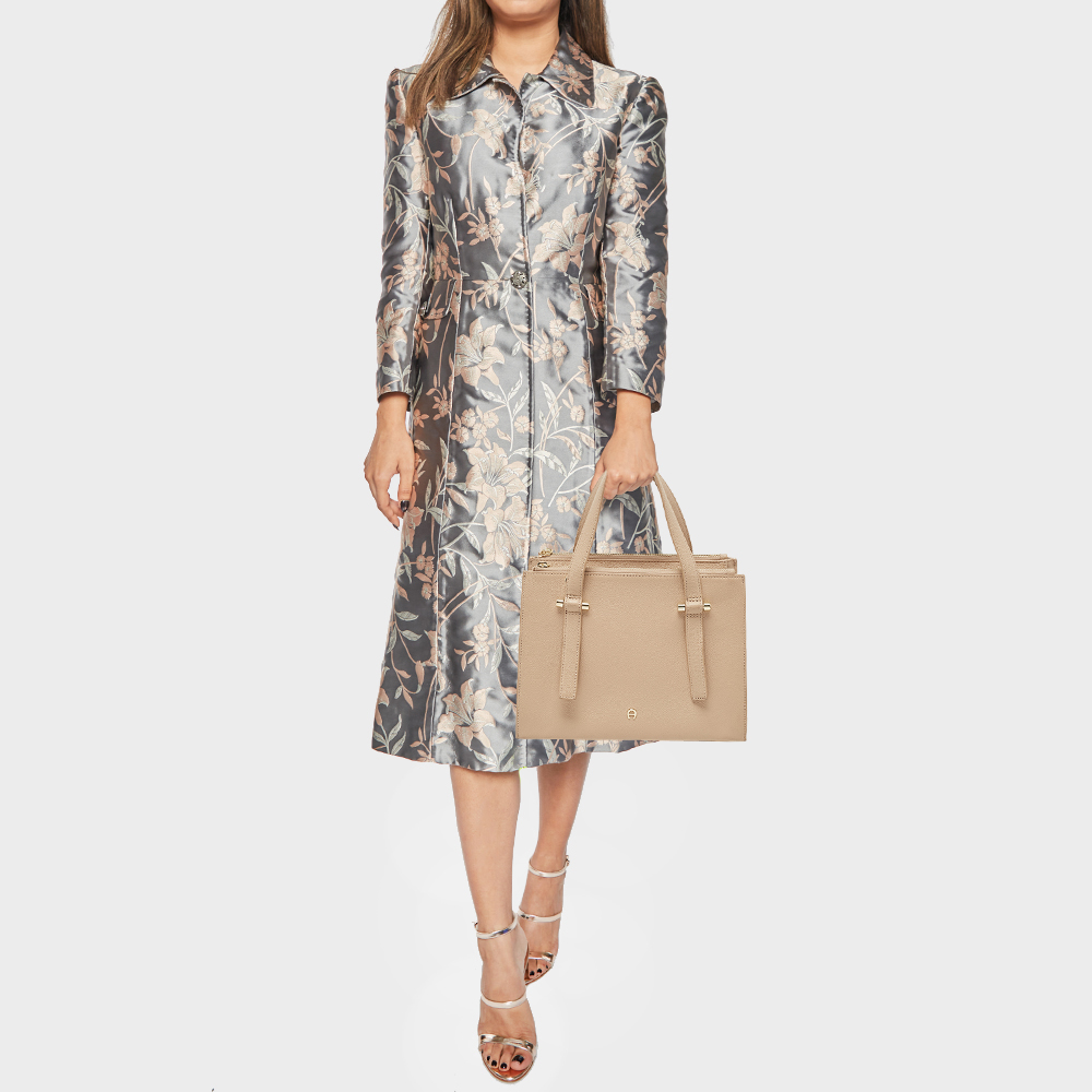 

Aigner Beige Leather Lana City Tote