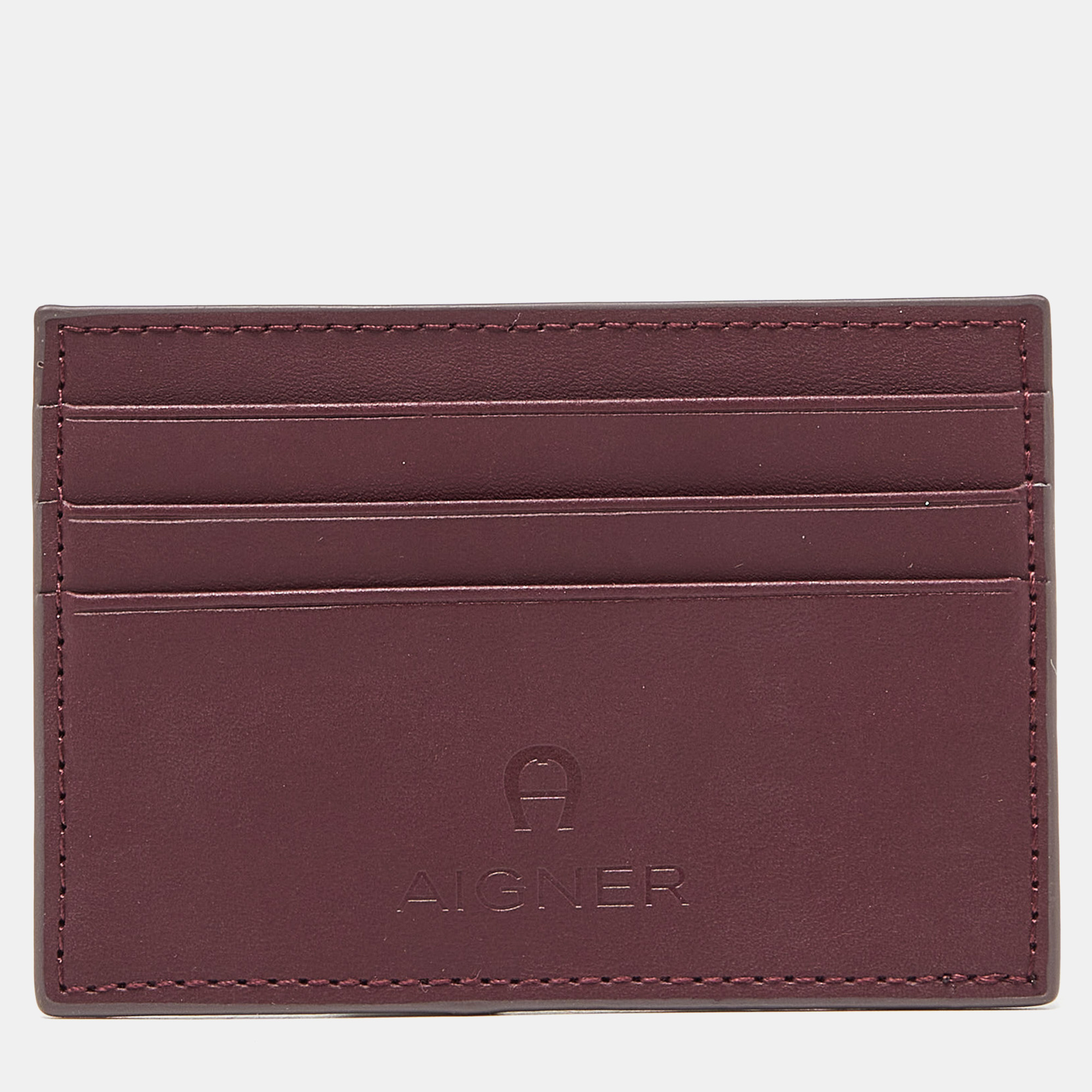 

Aigner Burgundy Leather Card Holder
