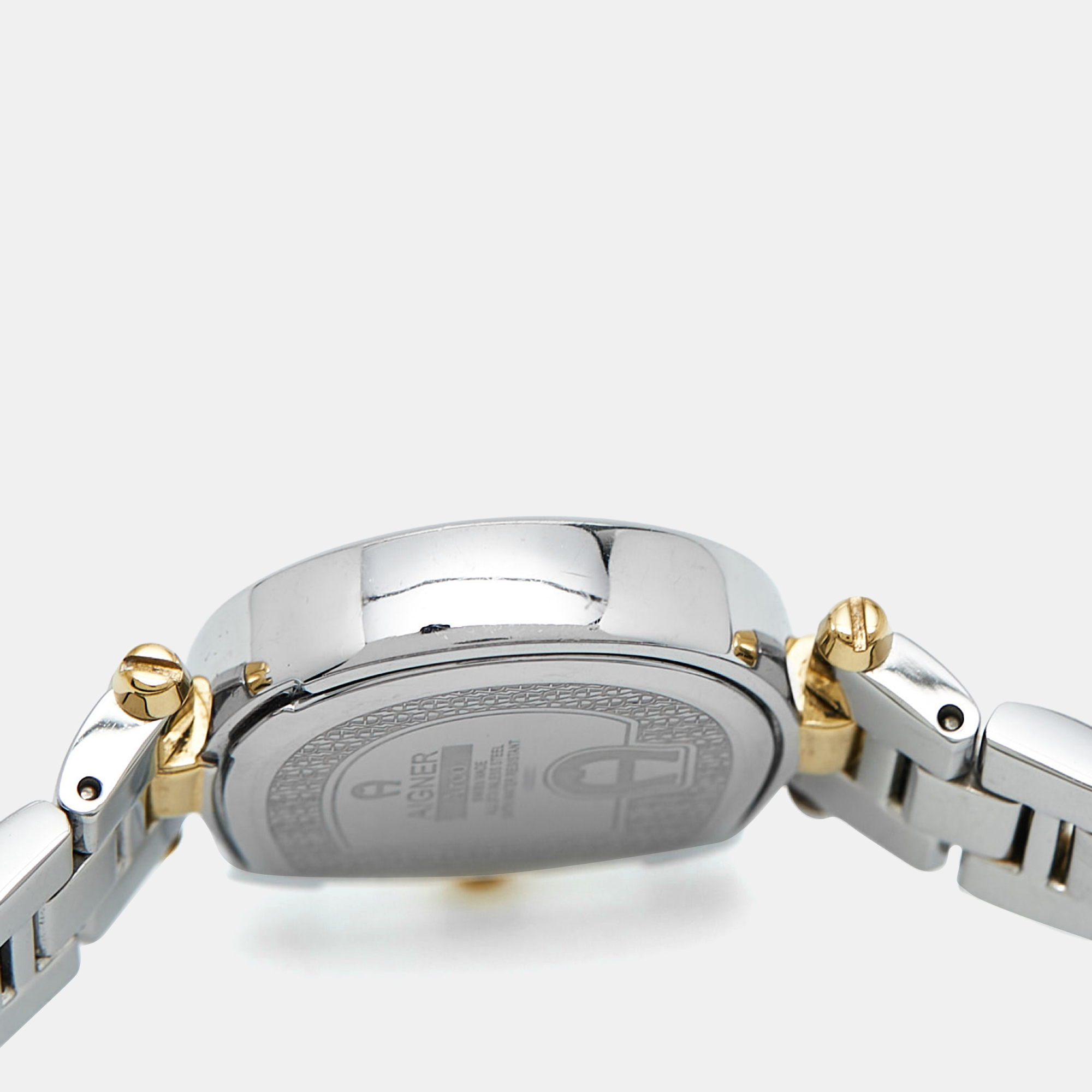 Aigner Mother of Pearl Two Tone Stainless Steel Arco A34200 Women`s Wristwatch 25 mm 