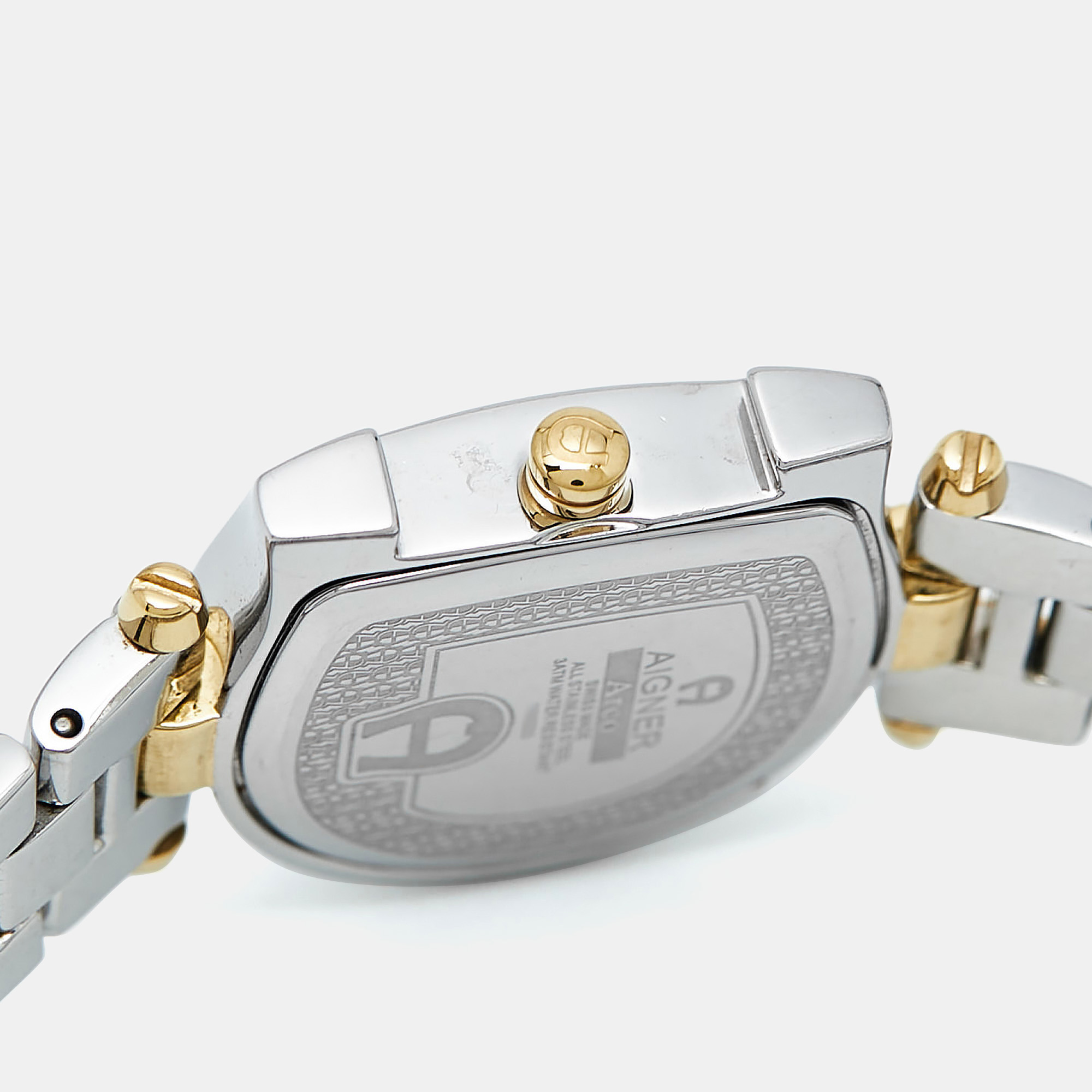 Aigner Mother of Pearl Two Tone Stainless Steel Arco A34200 Women`s Wristwatch 25 mm 