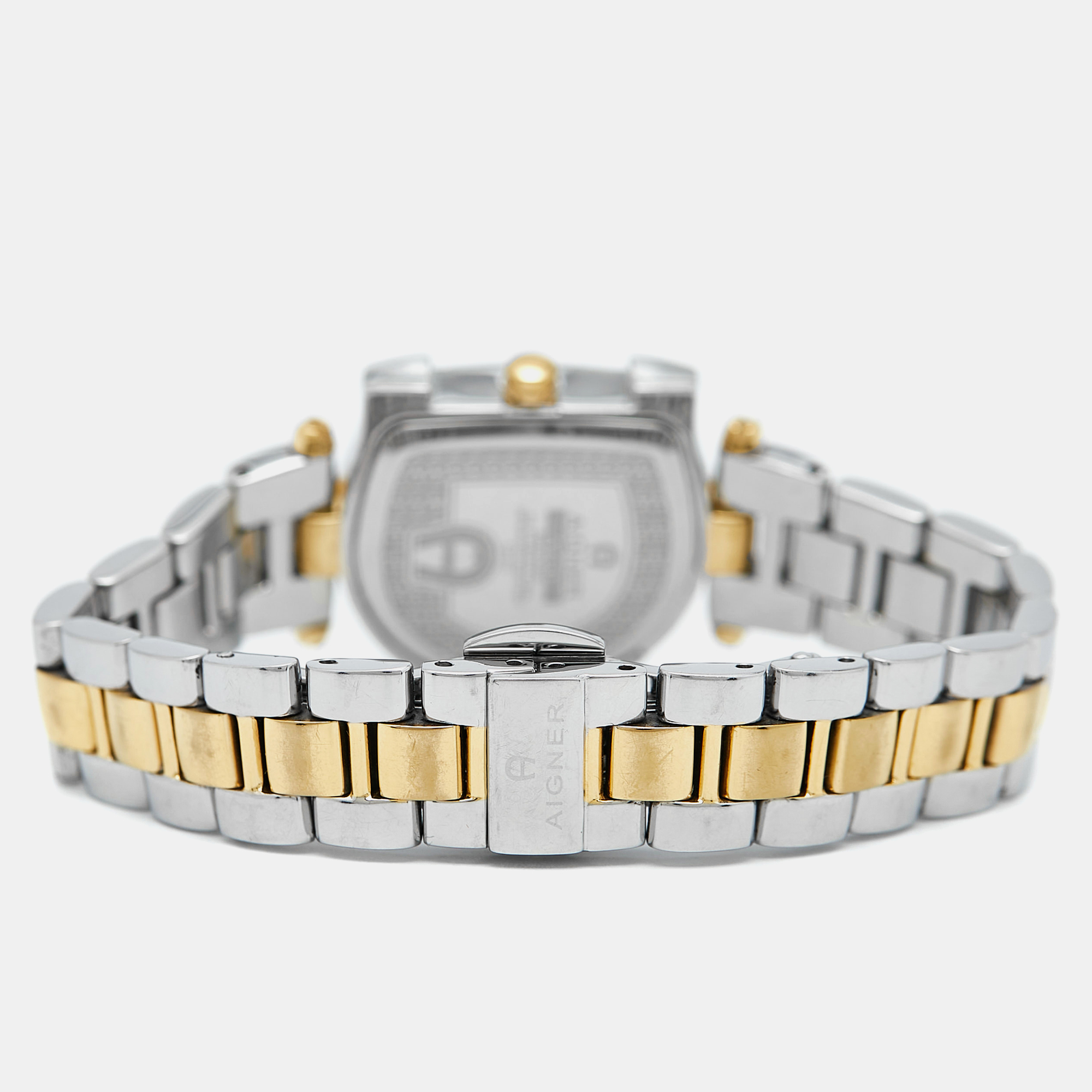 Aigner Mother of Pearl Two Tone Stainless Steel Arco A34200 Women`s Wristwatch 25 mm 