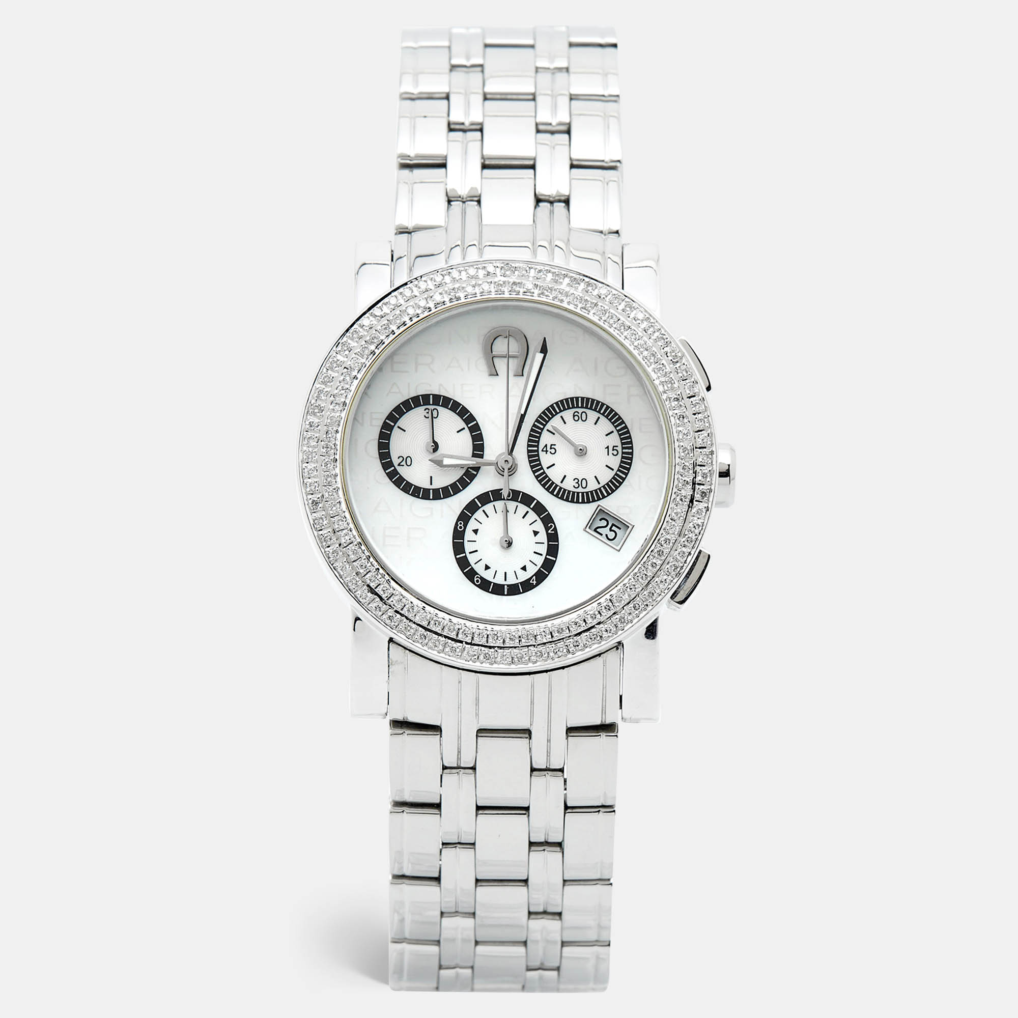 

Aigner White Stainless Steel Cortina Women's Wristwatch