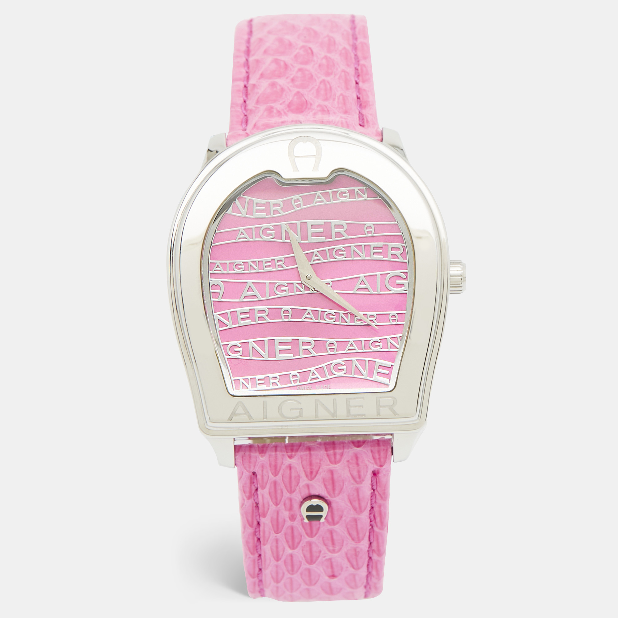 

Aigner Pink Stainless Steel Leather Verona A48300 Women's Wristwatch