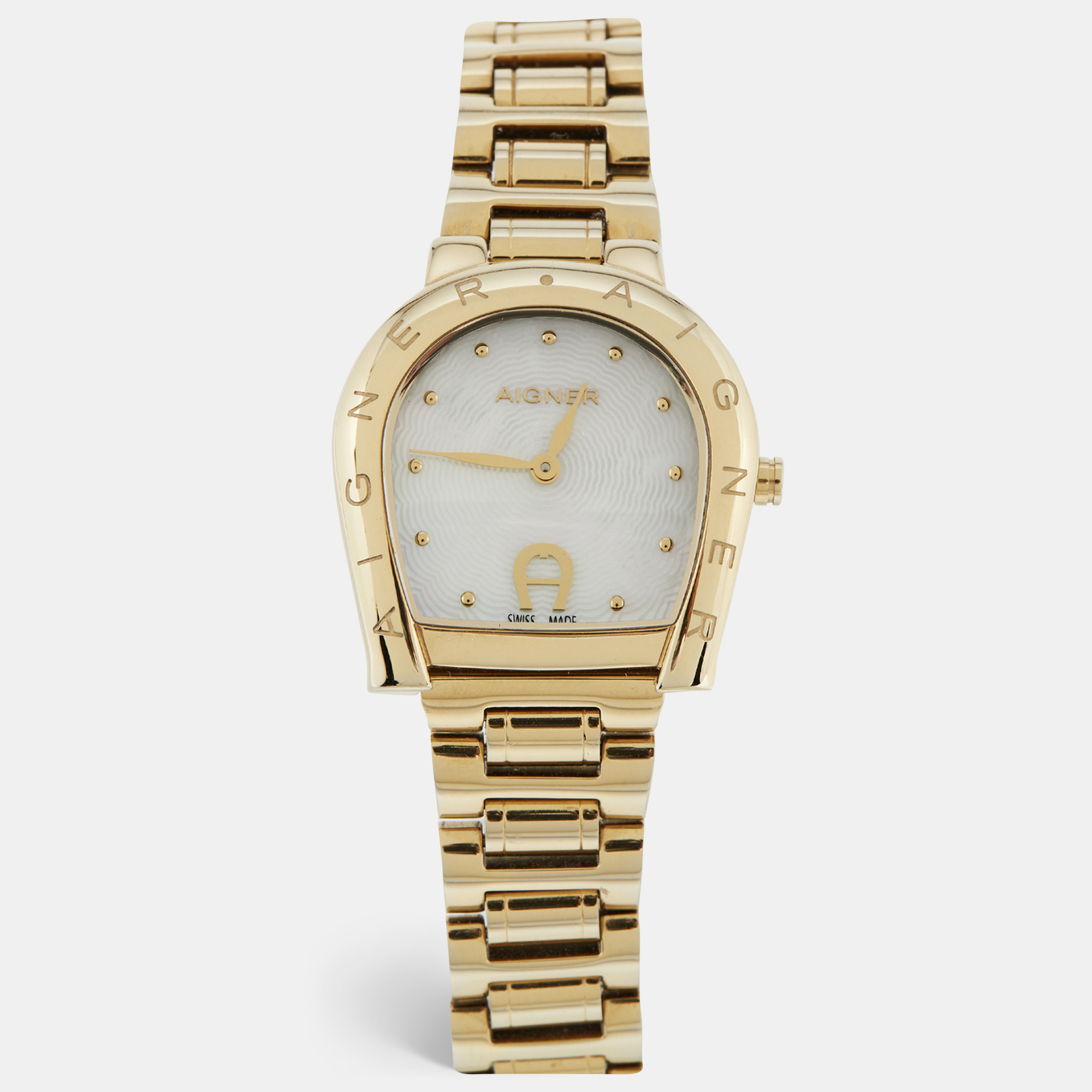 

Aigner Ravenna A122216 Mother Of Pearl Gold Tone Stainless Steel Women's Wristwatch
