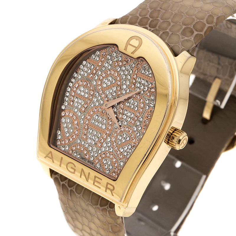 

Aigner Silver Gold Plated Stainless Steel verona A48000 Women's Wristwatch, Brown