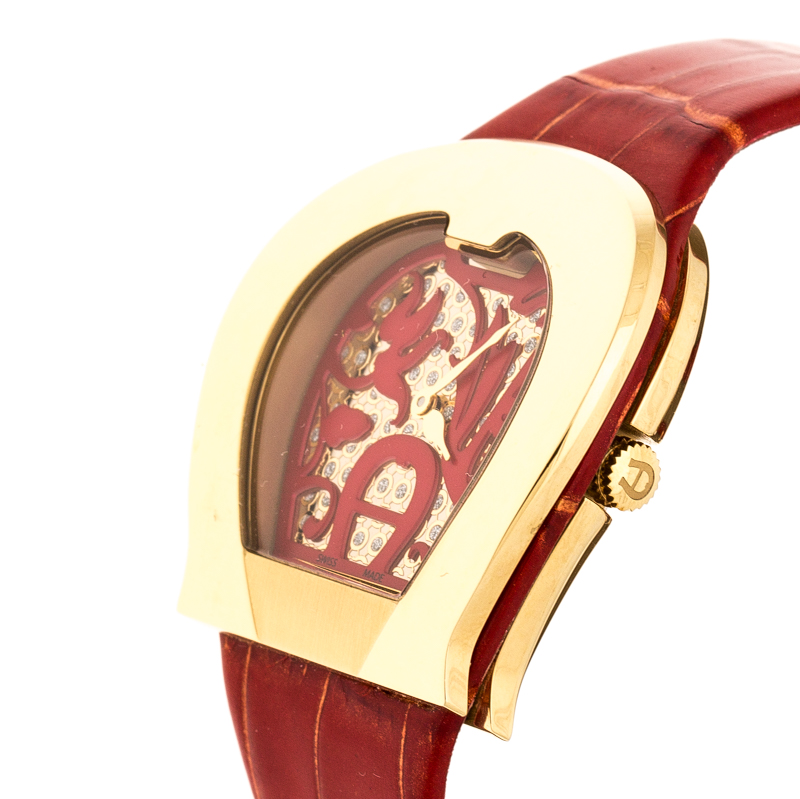 

Aigner Red Gold Plated Stainless Steel L'Aquila A41200 Women's Wristwatch