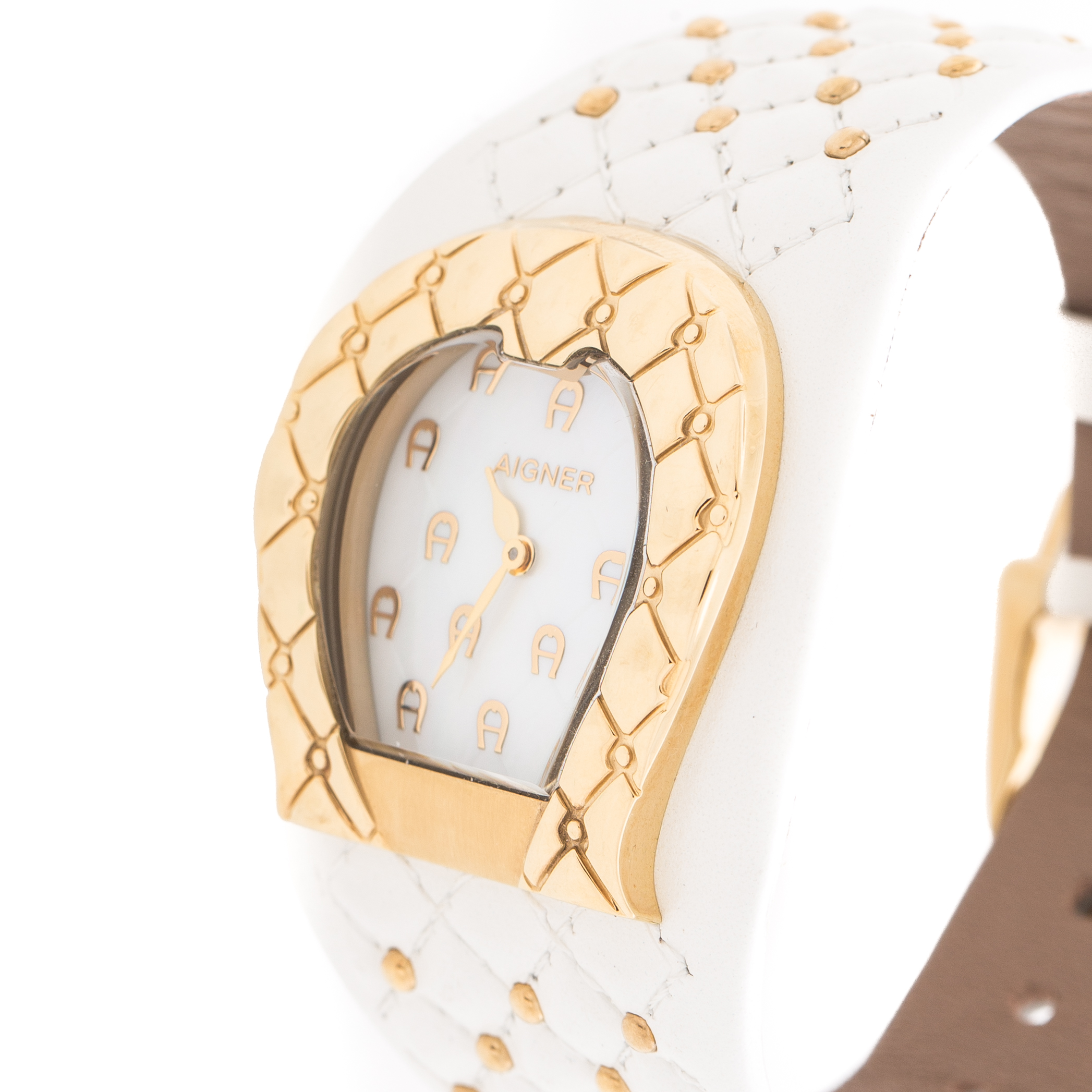 

Aigner White Mother of Pearl Gold Plated Stainless Steel L'Aquila A41200 Women's Wristwatch