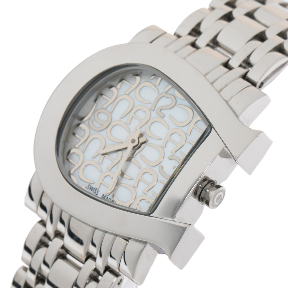 

Aigner White Mother Of Pearl Stainless Steel Genua Due A31600 Women's Wristwatch, Silver