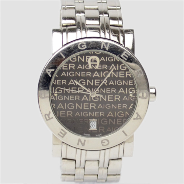 Aigner Grey Stainless Steel Womens Wristwatch 40 MM