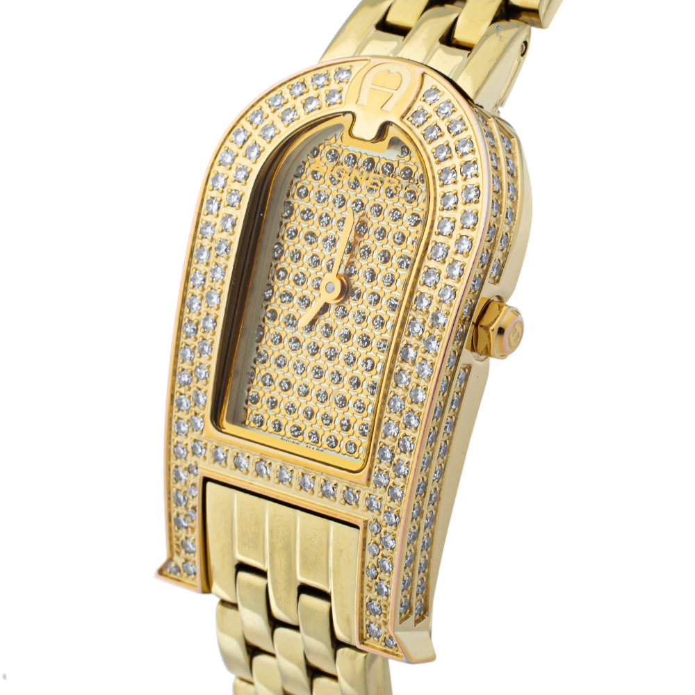 

Aigner Diamond Embedded Gold Plated Stainless Steel