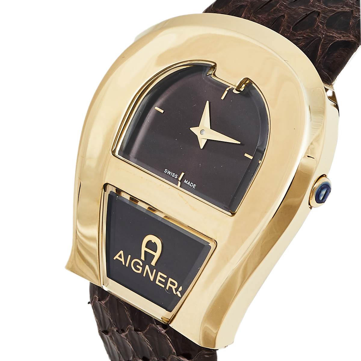 

Aigner Brown Gold Plated Stainless Steel Leather Venezia A39200 Women's Wristwatch