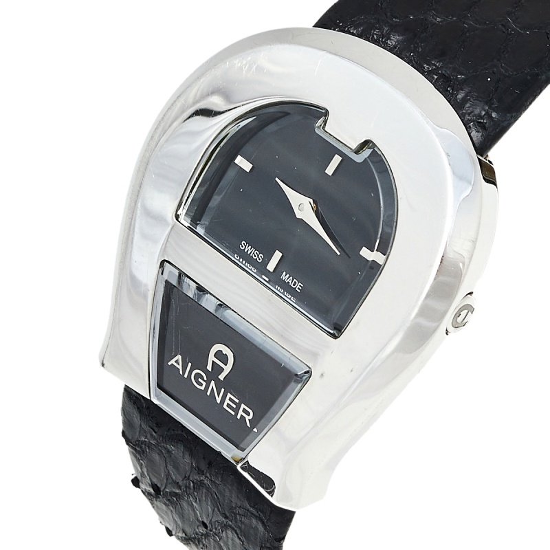 

Aigner Black Stainless Steel Leather Venezia A39200 Women's Wristwatch