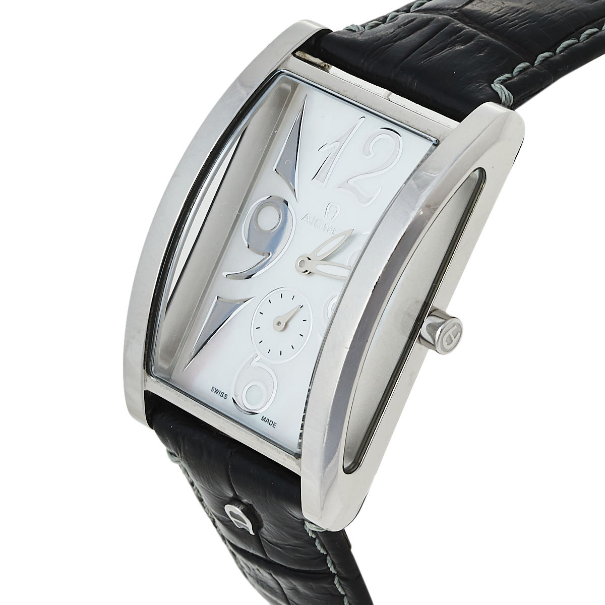 Aigner Mother of Pearl Stainless Steel Modena Nudo A16100 Unisex