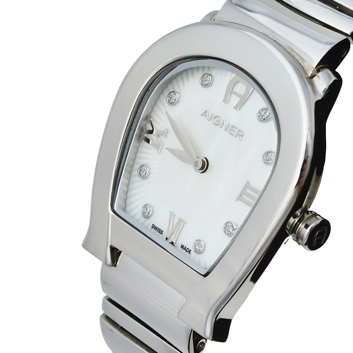 

Aigner Mother of Pearl Stainless Steel Messina A40200 Women's Wristwatch, White