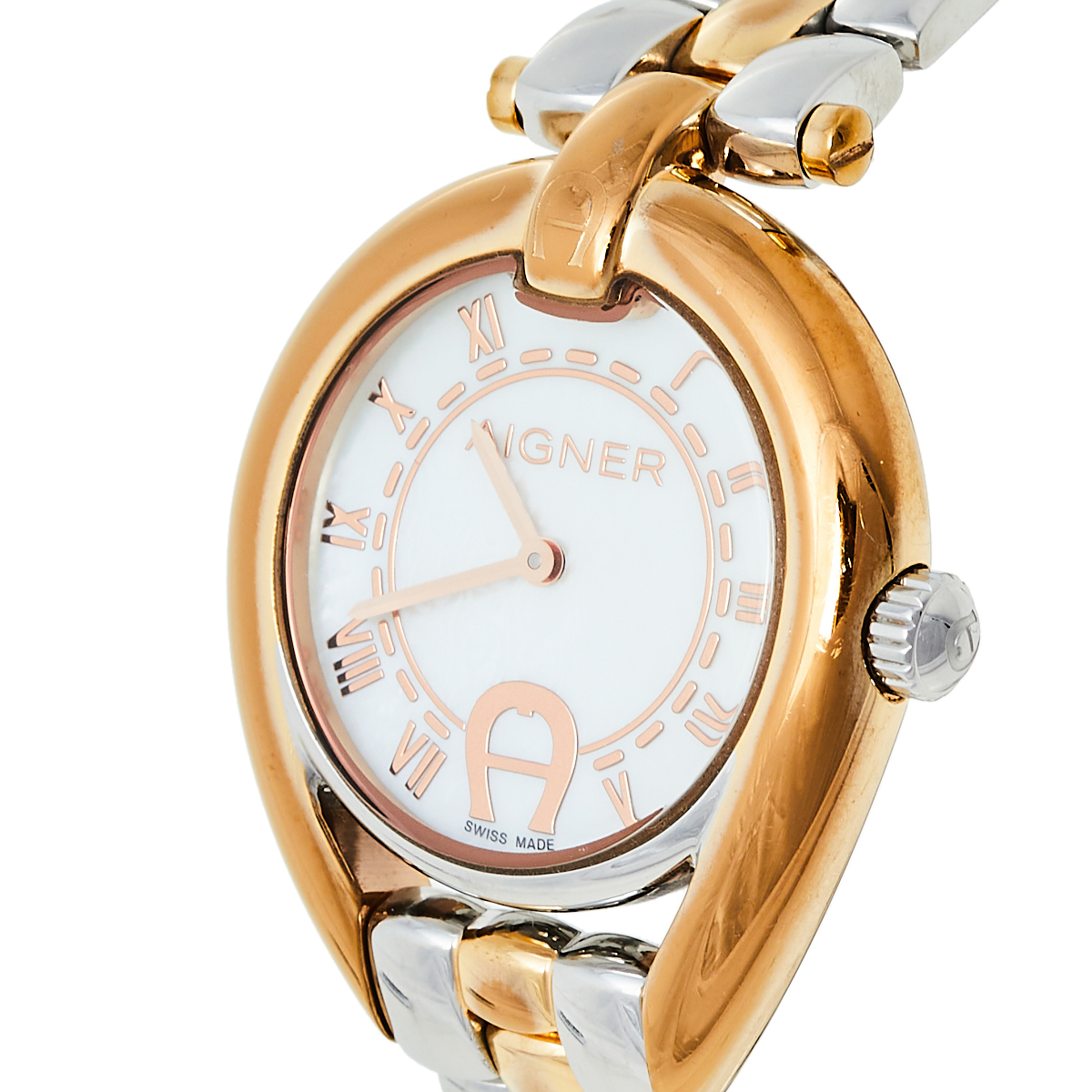 

Aigner Mother Of Pearl Two-Tone Stainless Steel Imperia A49300 Women's Wristwatch, Silver