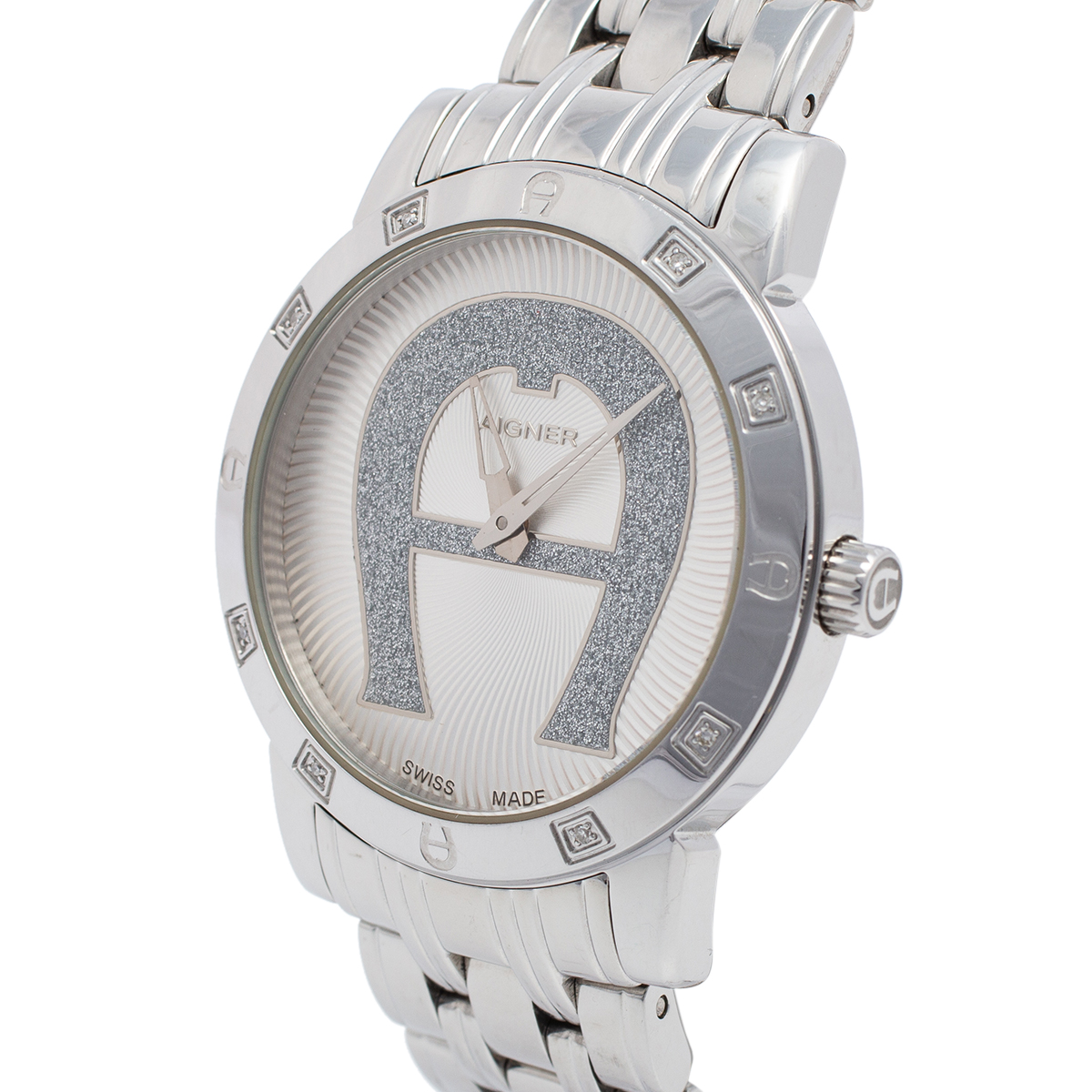 

Aigner Silver Stainless Steel Diamonds Cortina A26300 Women's Wristwatch