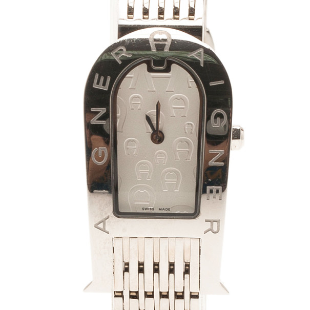 Pre Owned Aigner Mother of Pearl Stainless Steel Olbia Women's Wristwatch 20MM