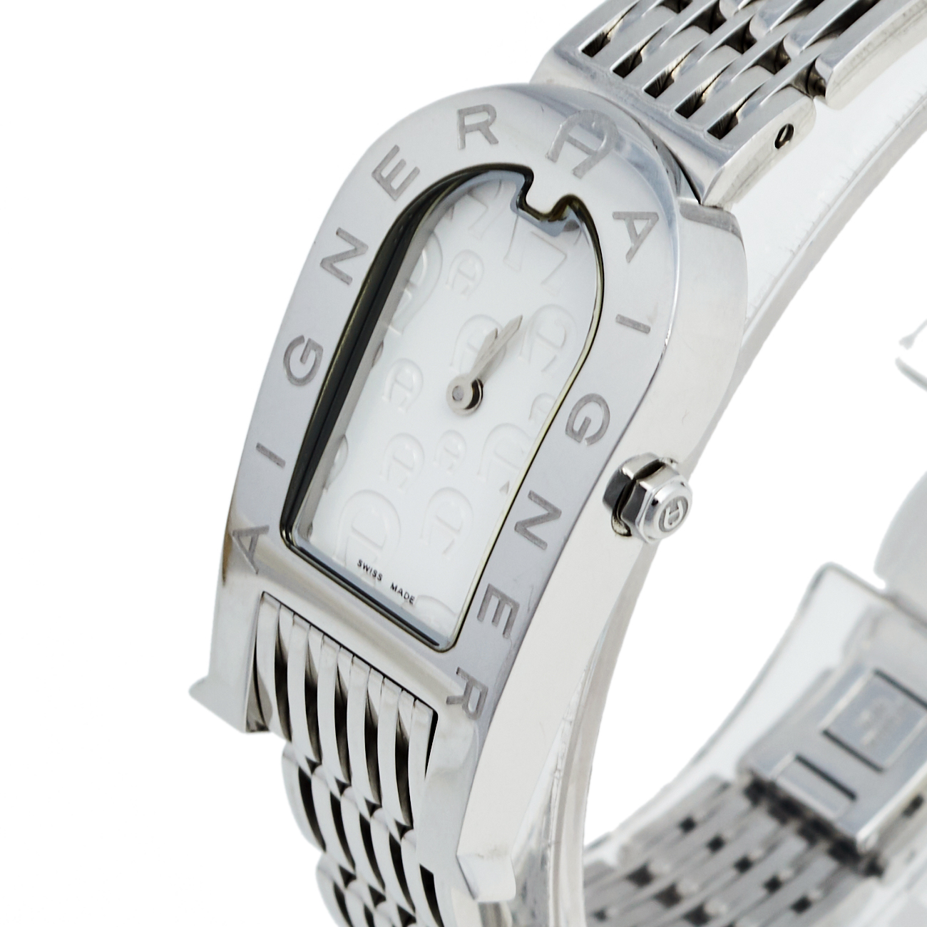 

Aigner White Stainless Steel Olbia A29211 Women's Wristwatch, Silver