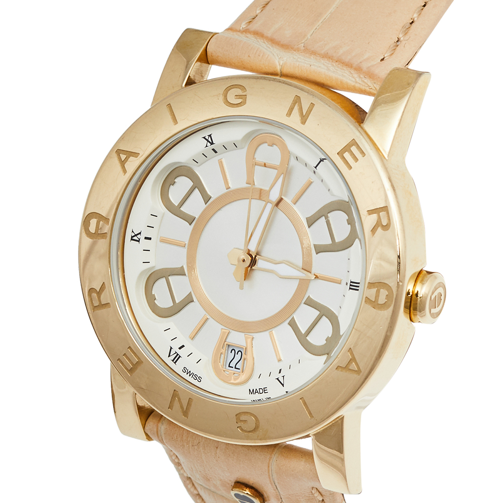 

Aigner Cream Gold Plated Stainless Steel Cortina A26100 Women's Wristwatch