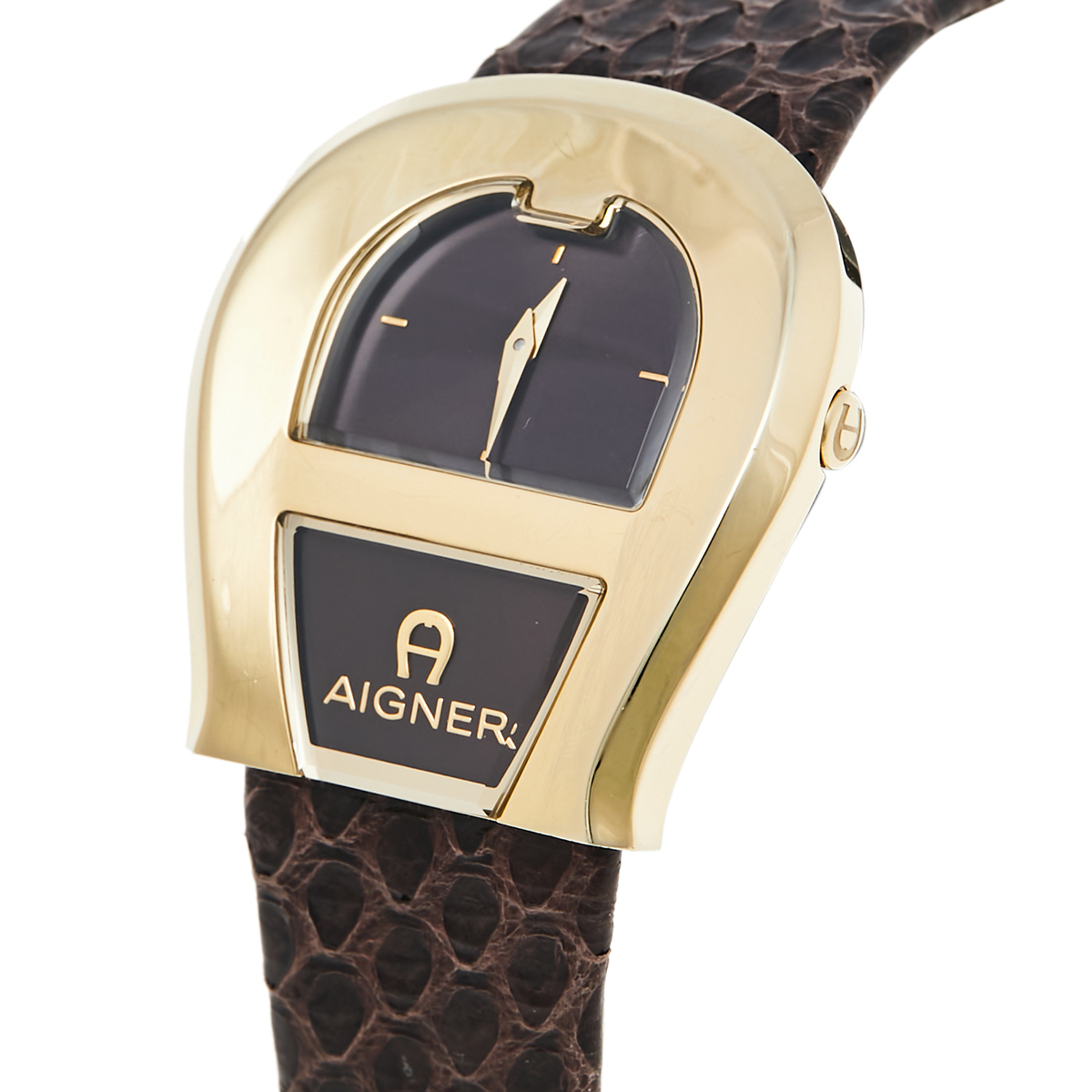 

Aigner Brown Gold Plated Stainless Steel Leather Venezia A39200 Women's Wristwatch