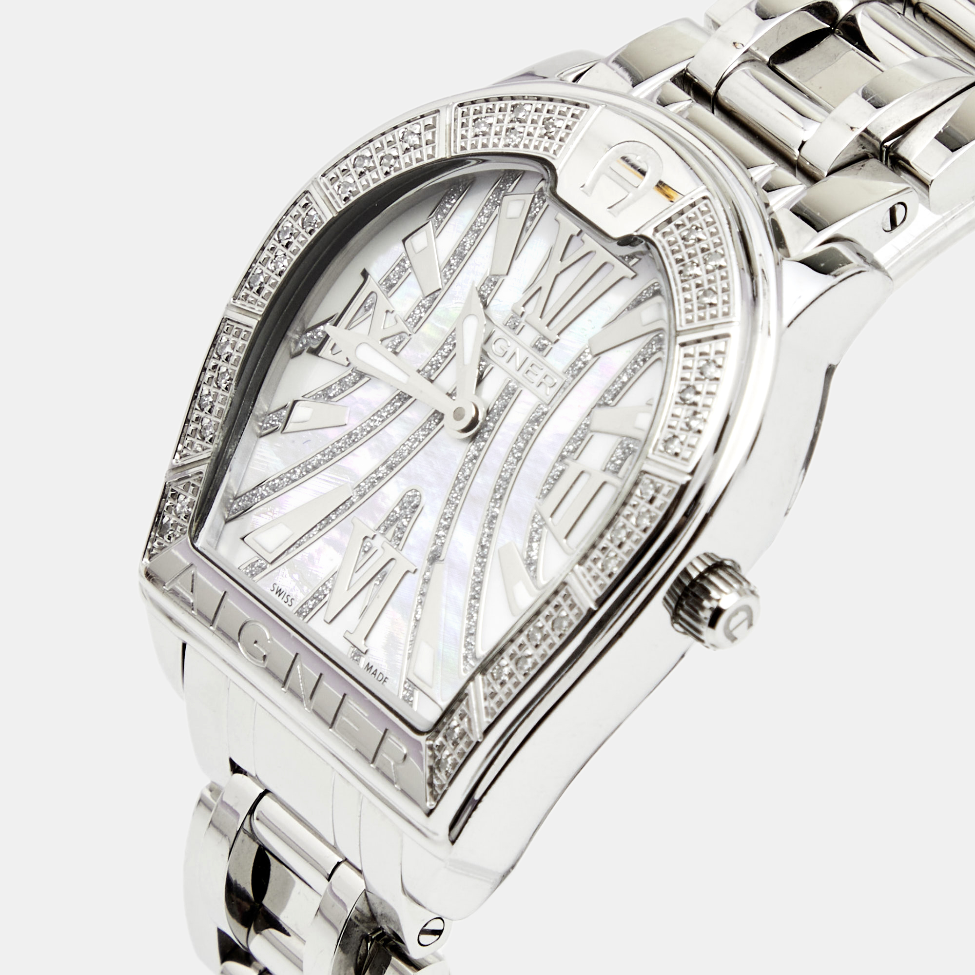 

Aigner Mother of Pearl Stainless Steel Verona A48100 Women's Wristwatch, White