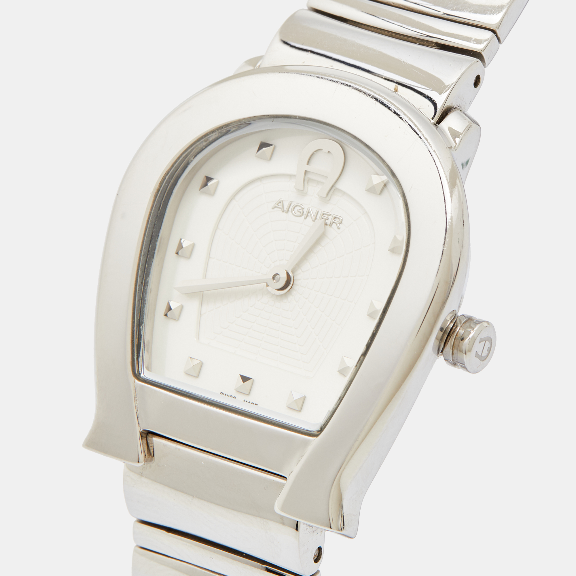 

Aigner White Stainless Steel Messina A40200 Women's Wristwatch, Silver