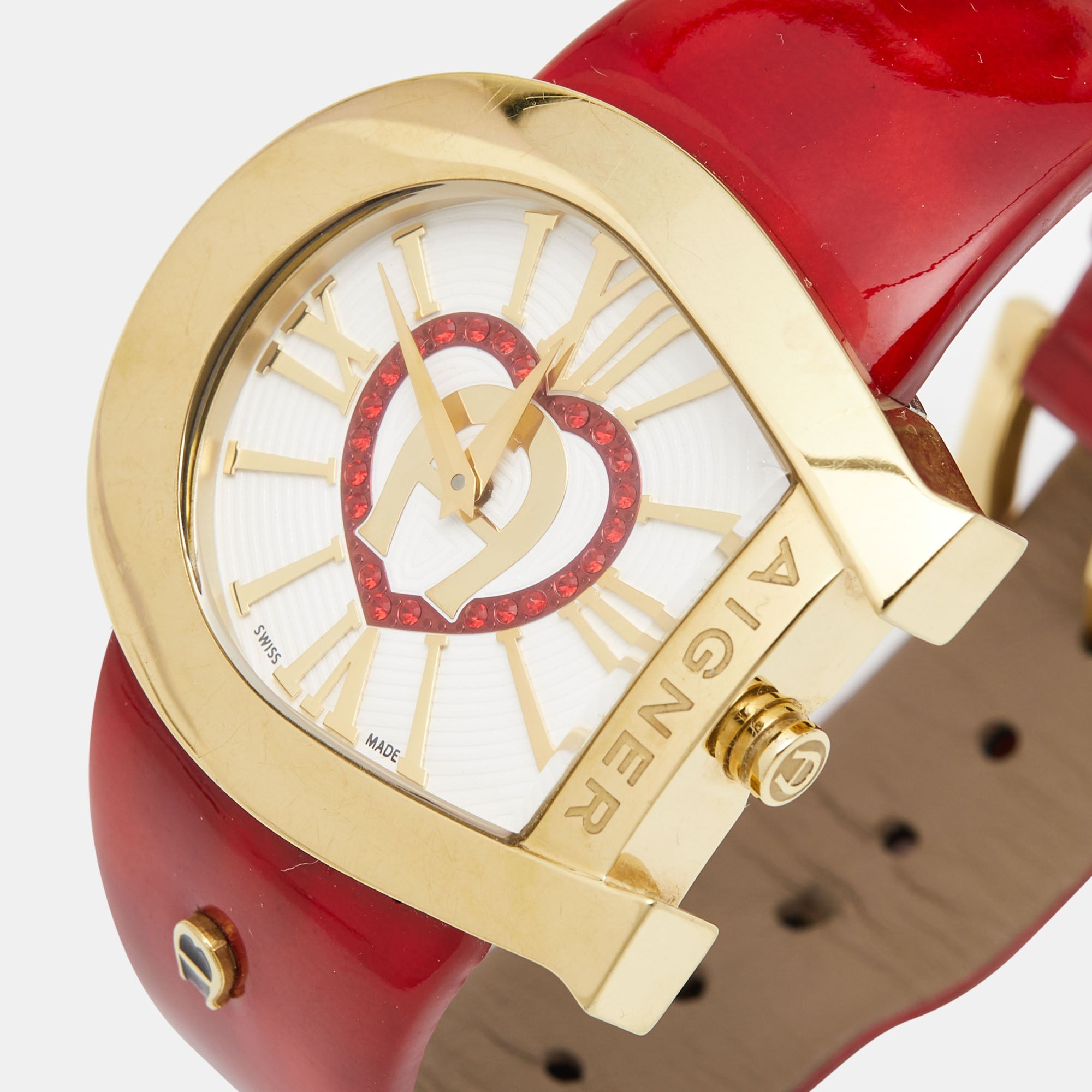 

Aigner Cream Gold Plated Stainless Steel Leather Genua A31000 Women's Wristwatch, White