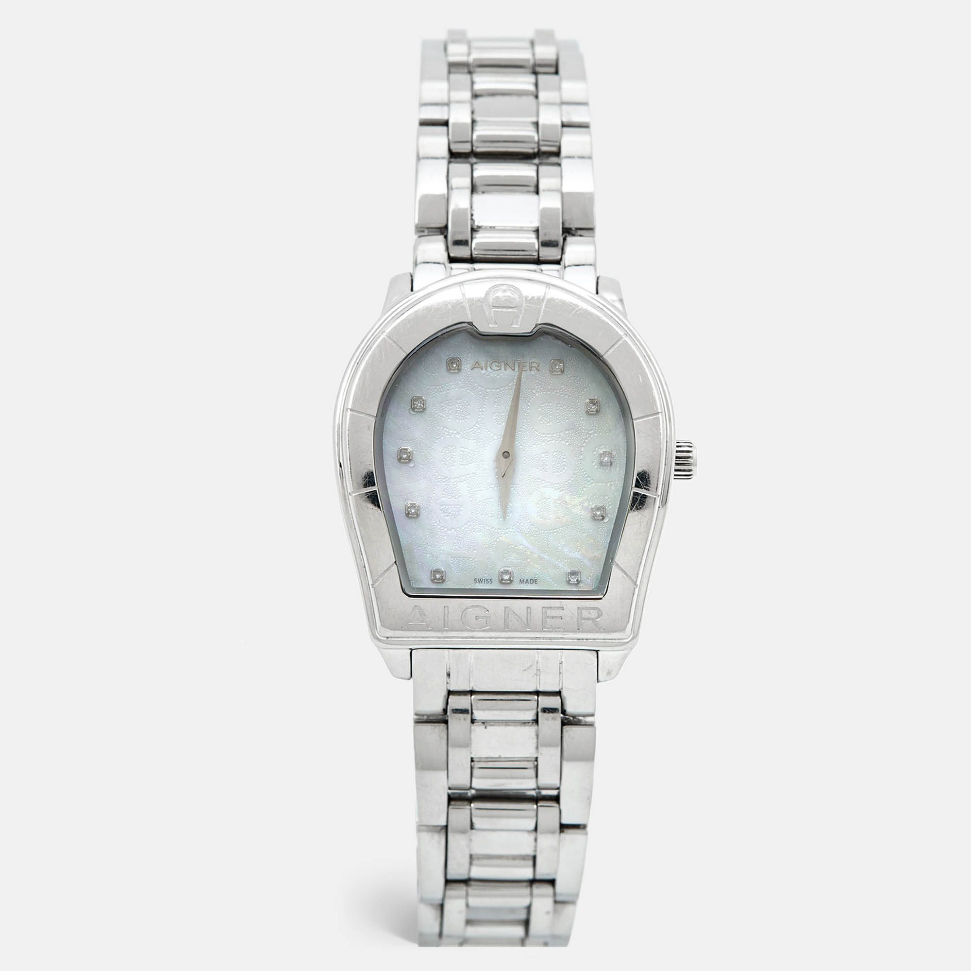 

Aigner Mother of Pearl Stainless Steel Verona A48100 Women's Wristwatch, White