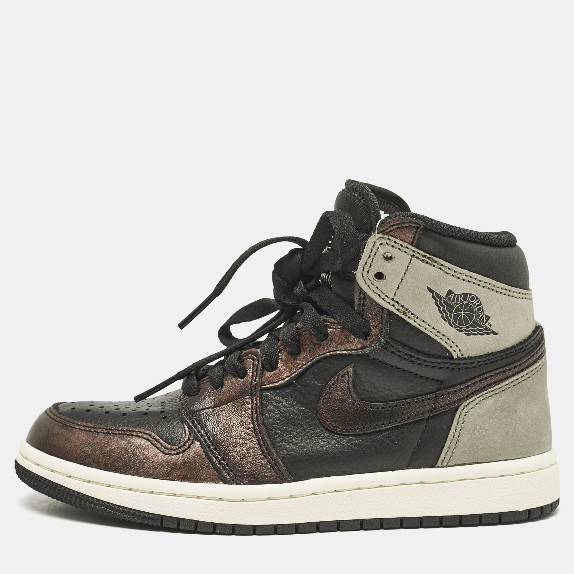 

Air Jordans Multicolor Leather Jordan 1 Retro High Light Army Rust Shadow Patina Sneakers Size 36