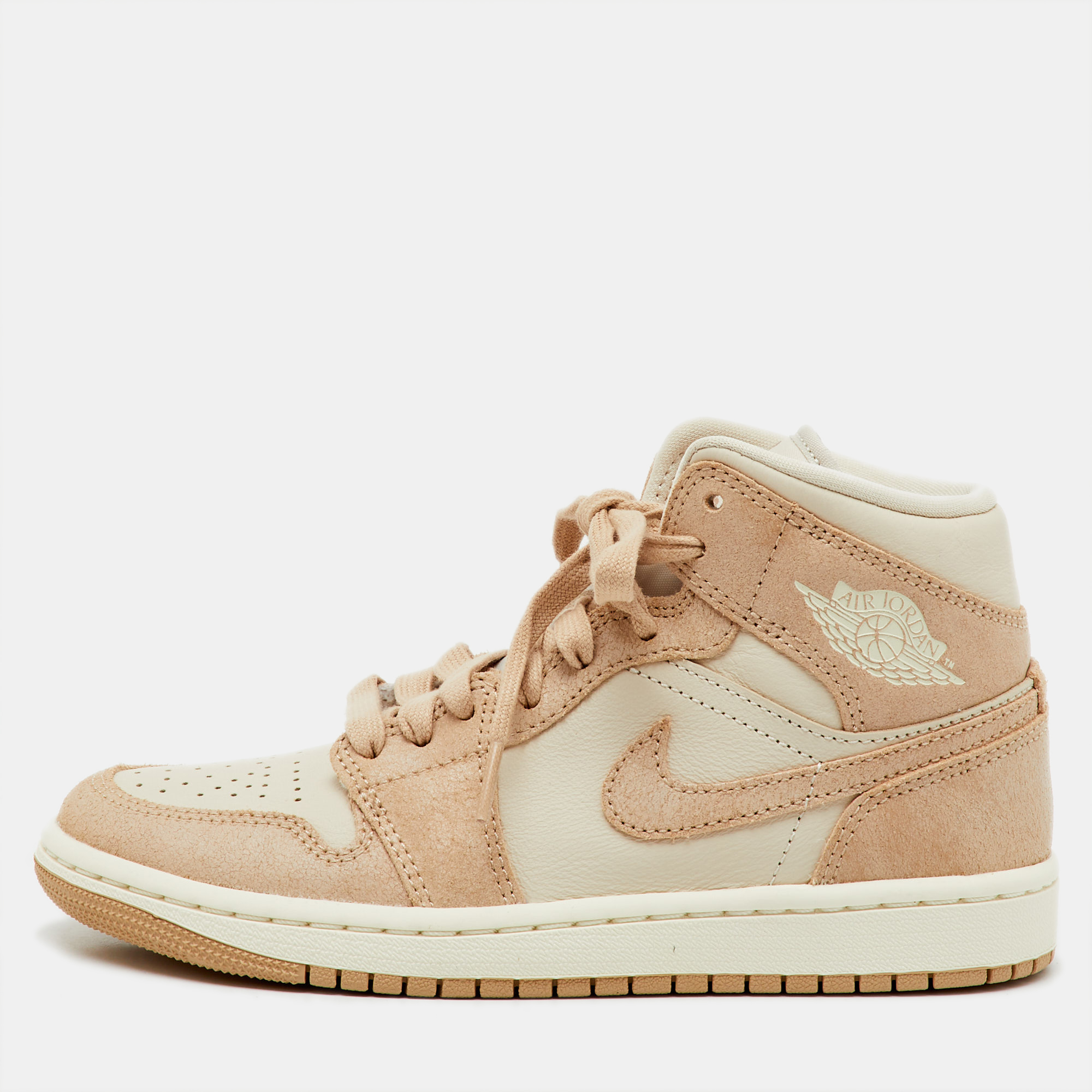 

Air Jordans Light Brown Leather Legend Air Jordan 1 Mid Top Sneakers Size 36
