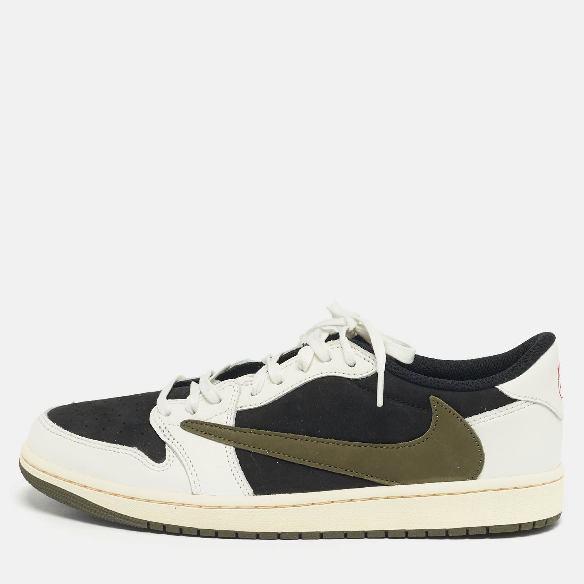 

Air Jordans Multicolor Nubuck and Leather Jordan 1 Retro Low OG SP Travis Scott Olive Sneakers Size 44.5