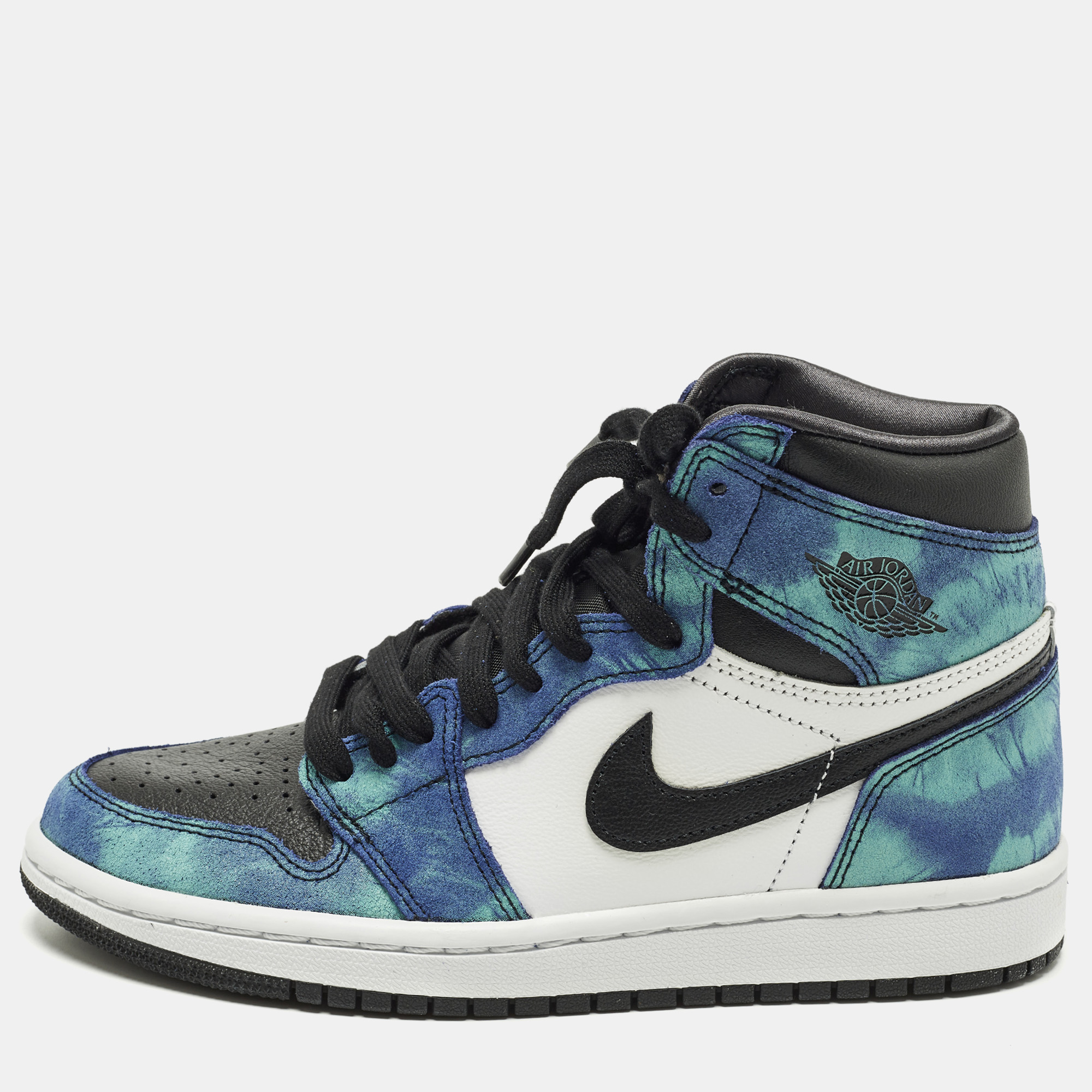 

Air Jordans Jordan 1 Retro Tie Dye Size 36.5 Multicolor Leather and Suede High Top Sneakers