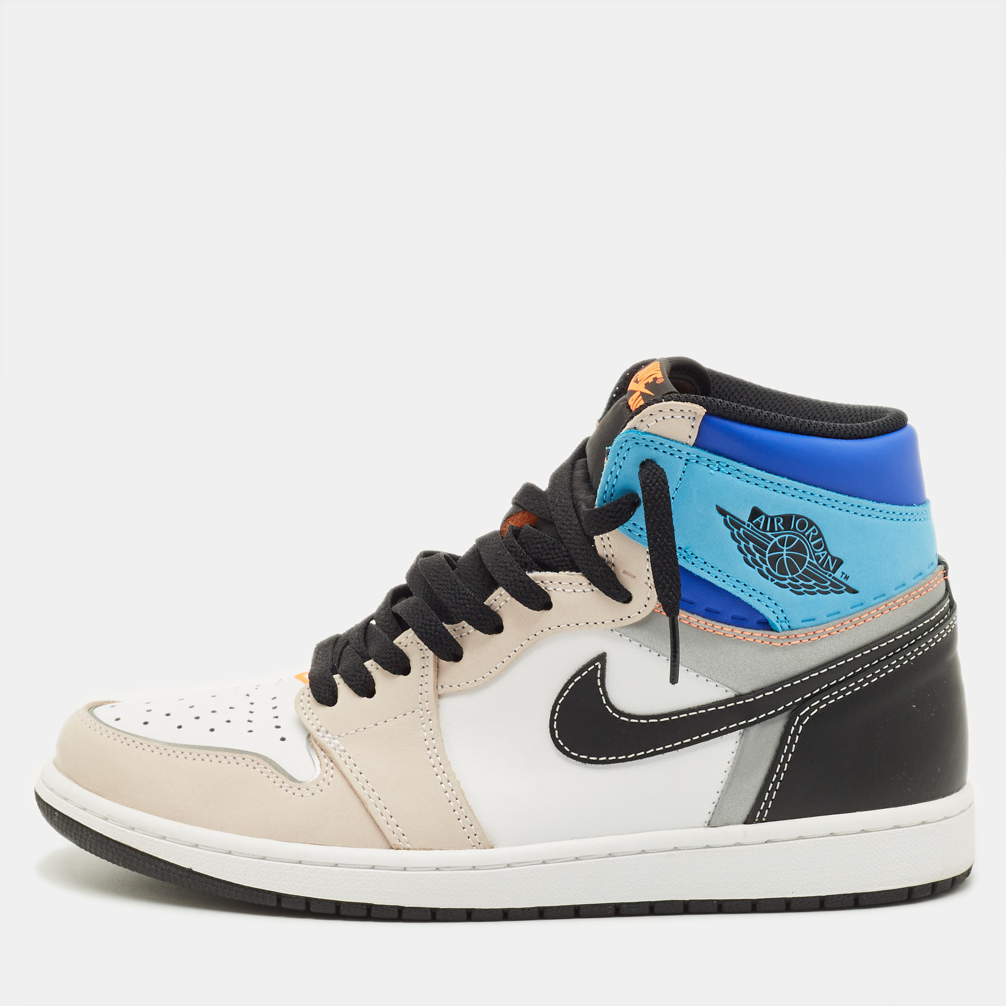 

Air Jordans Jordan 1 Size  Multicolor Leather and Nubuck Leather High Top Sneakers