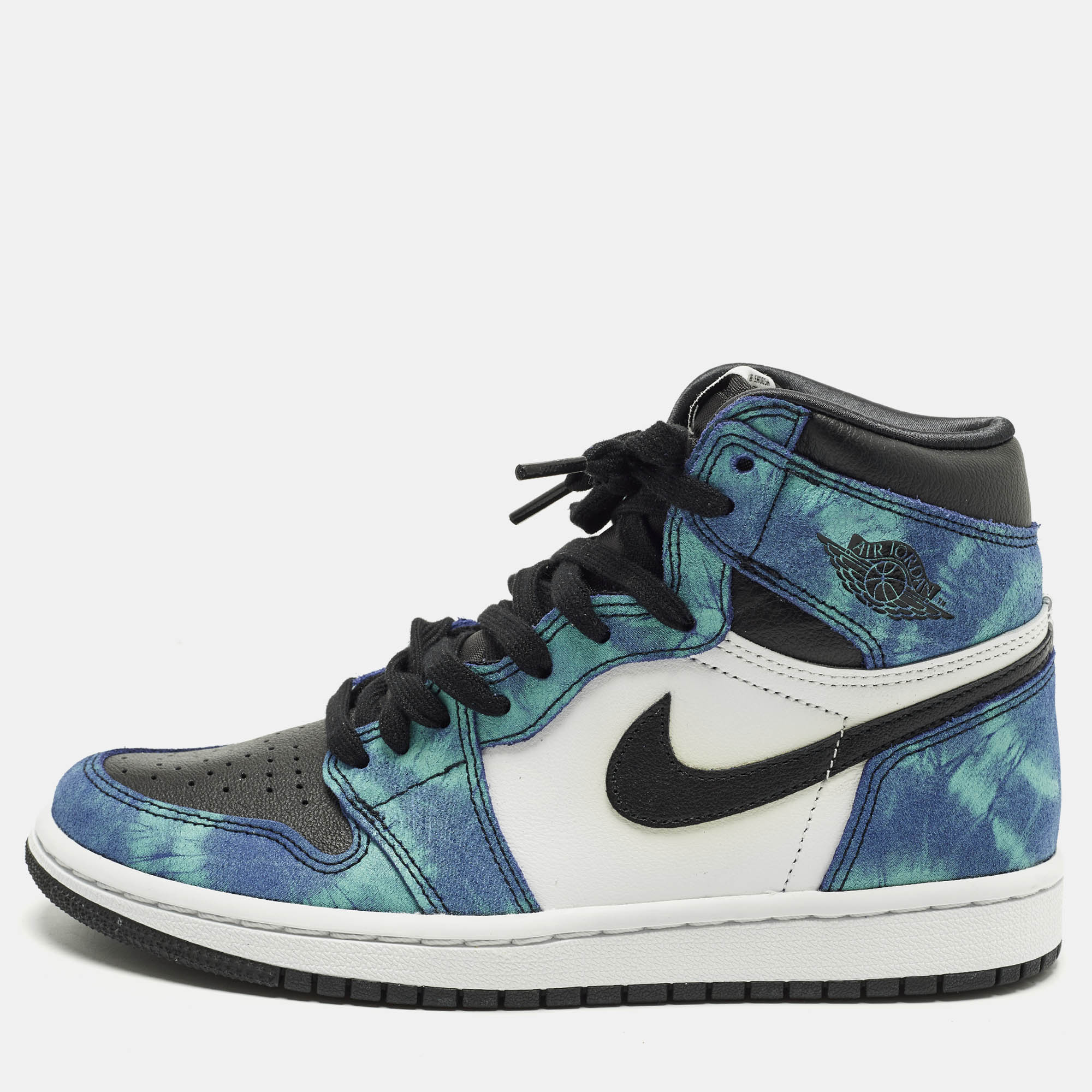 

Air Jordans Jordan 1 Retro Tie Dye Size 37.5 Multicolor Leather and Suede High Top Sneakers