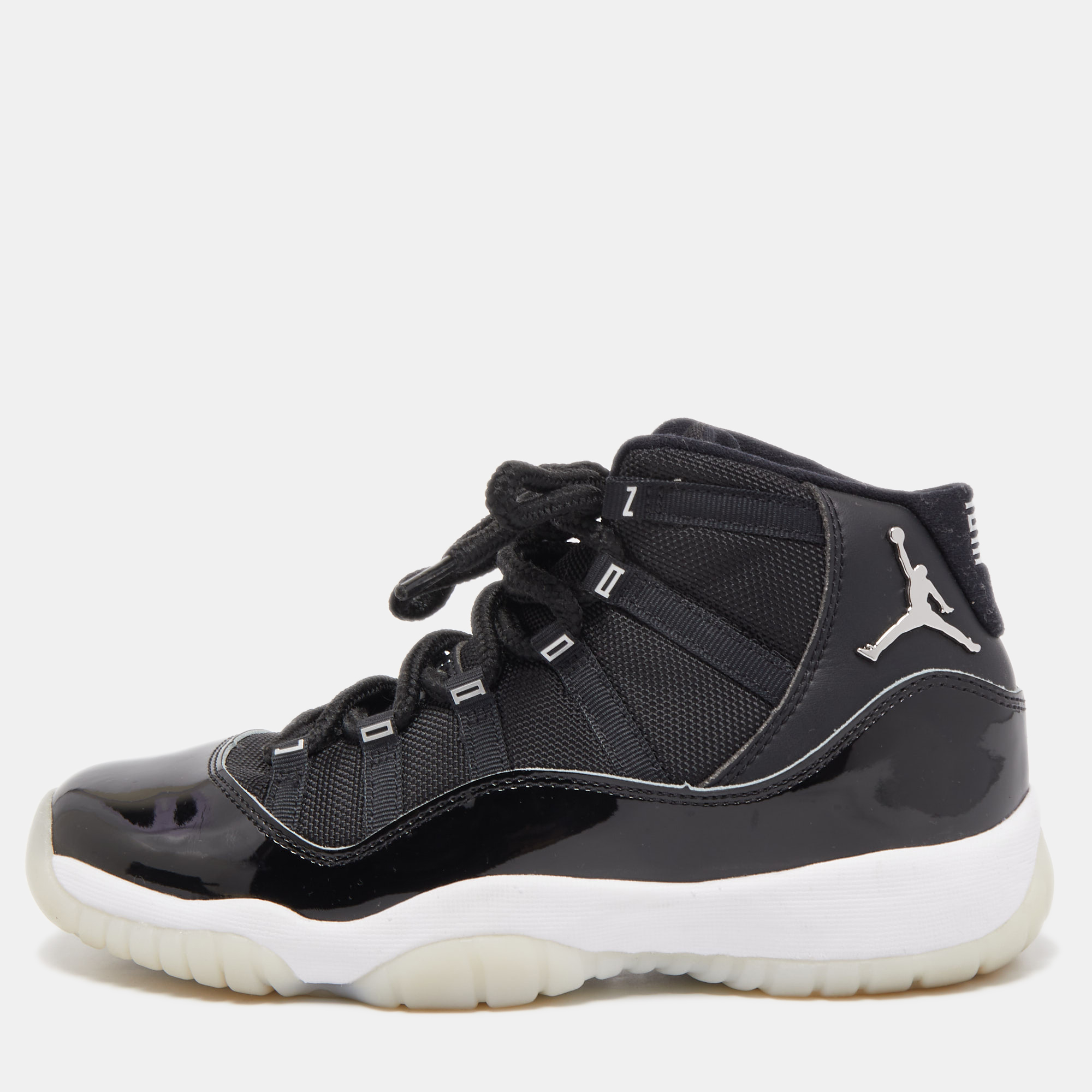Pre-owned Air Jordans Black Mesh And Leather Jordan 11 Retro Jubilee Sneakers Size 38