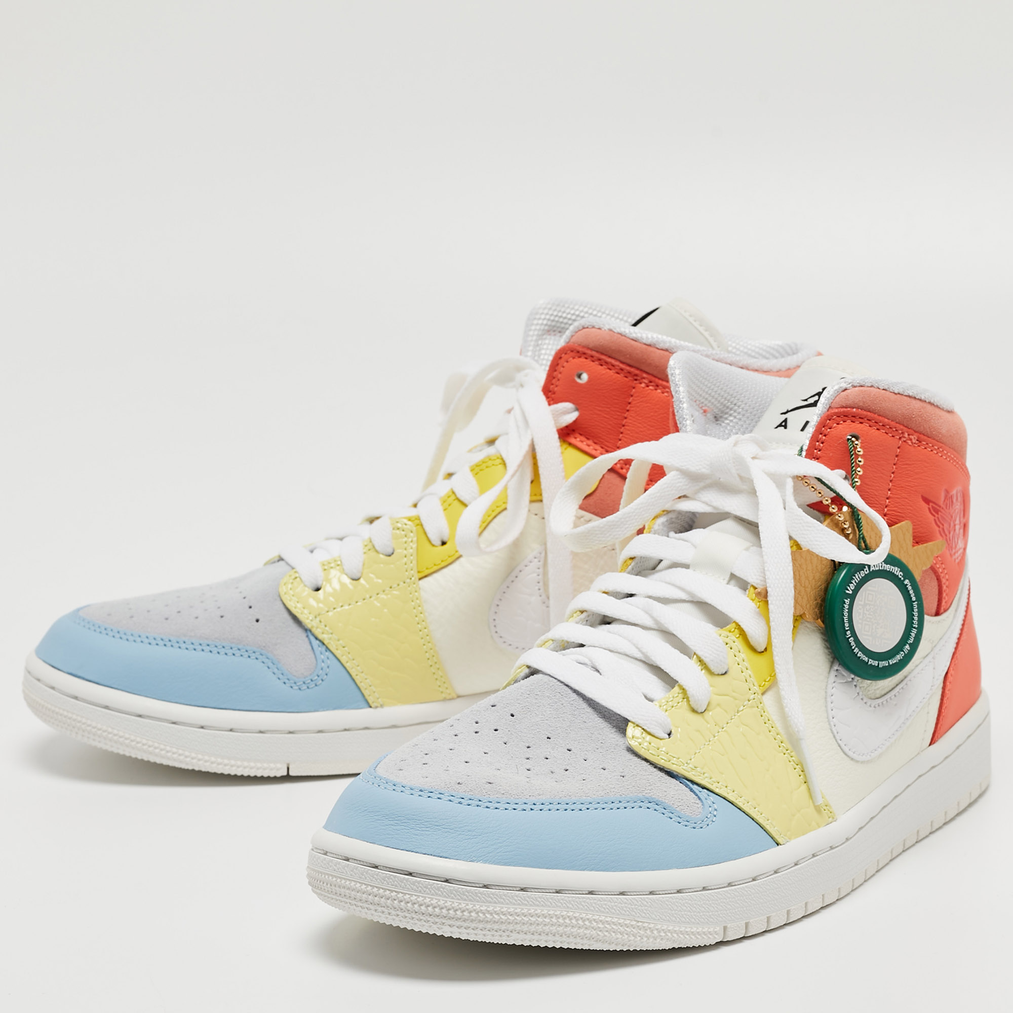 

Air Jordan Multicolor Leather and Suede Jordan 1 Mid To My First Coach Sneakers Size