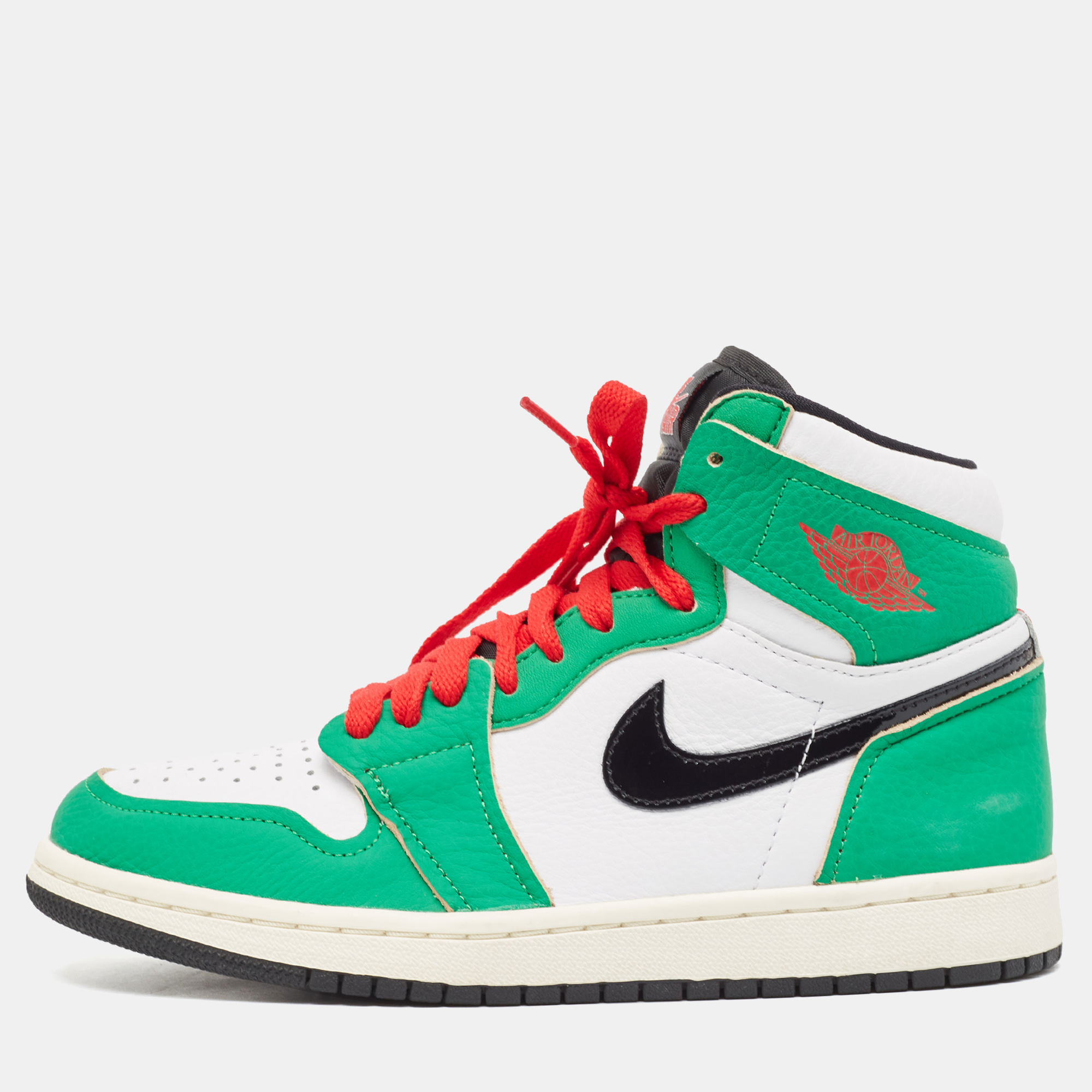 

Air Jordans Green/White Leather Air Jordan 1 Lucky Green Sneakers Size