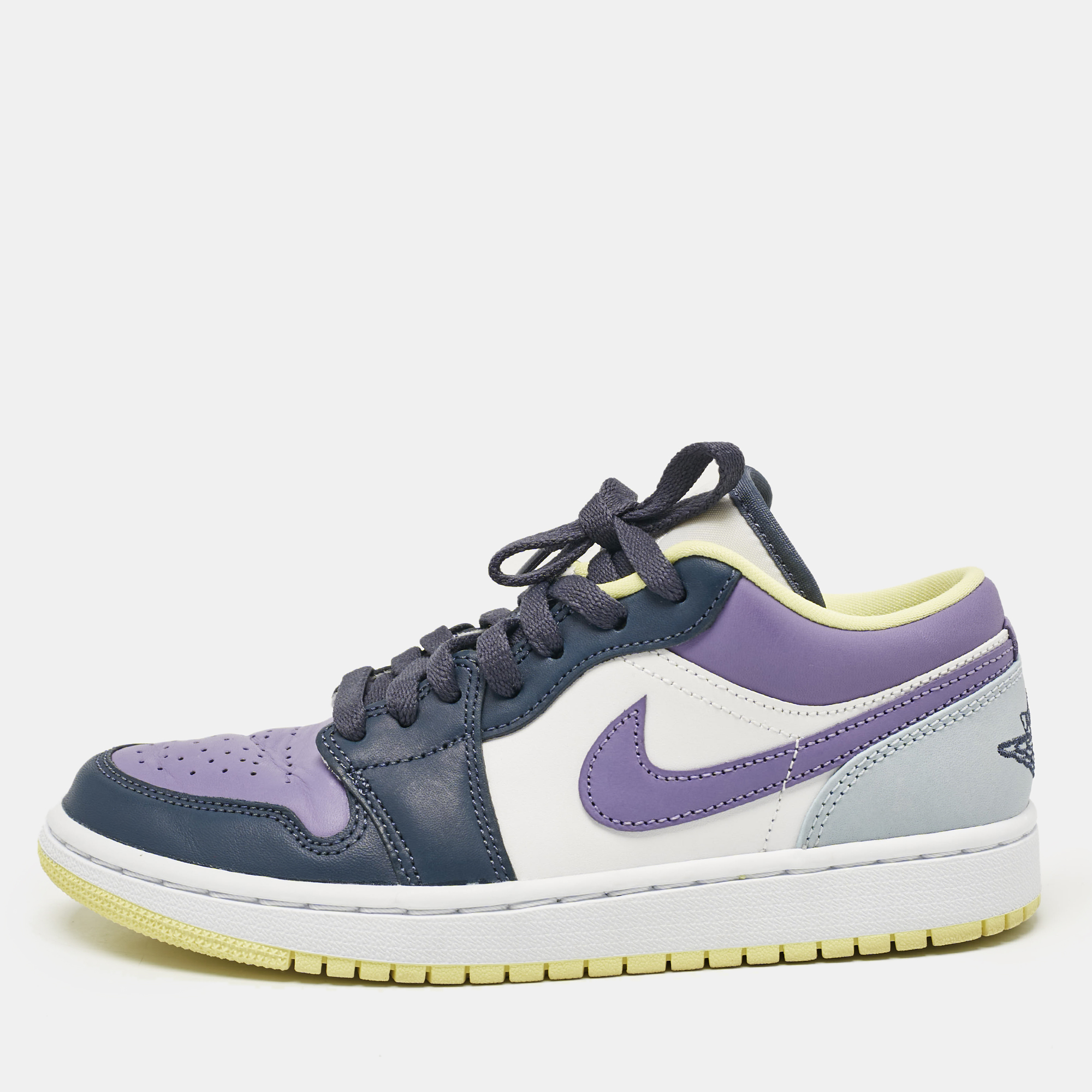 

Air Jordan Multicolor Leather Jordan 1 Low Purple/Magenta Sneakers Size