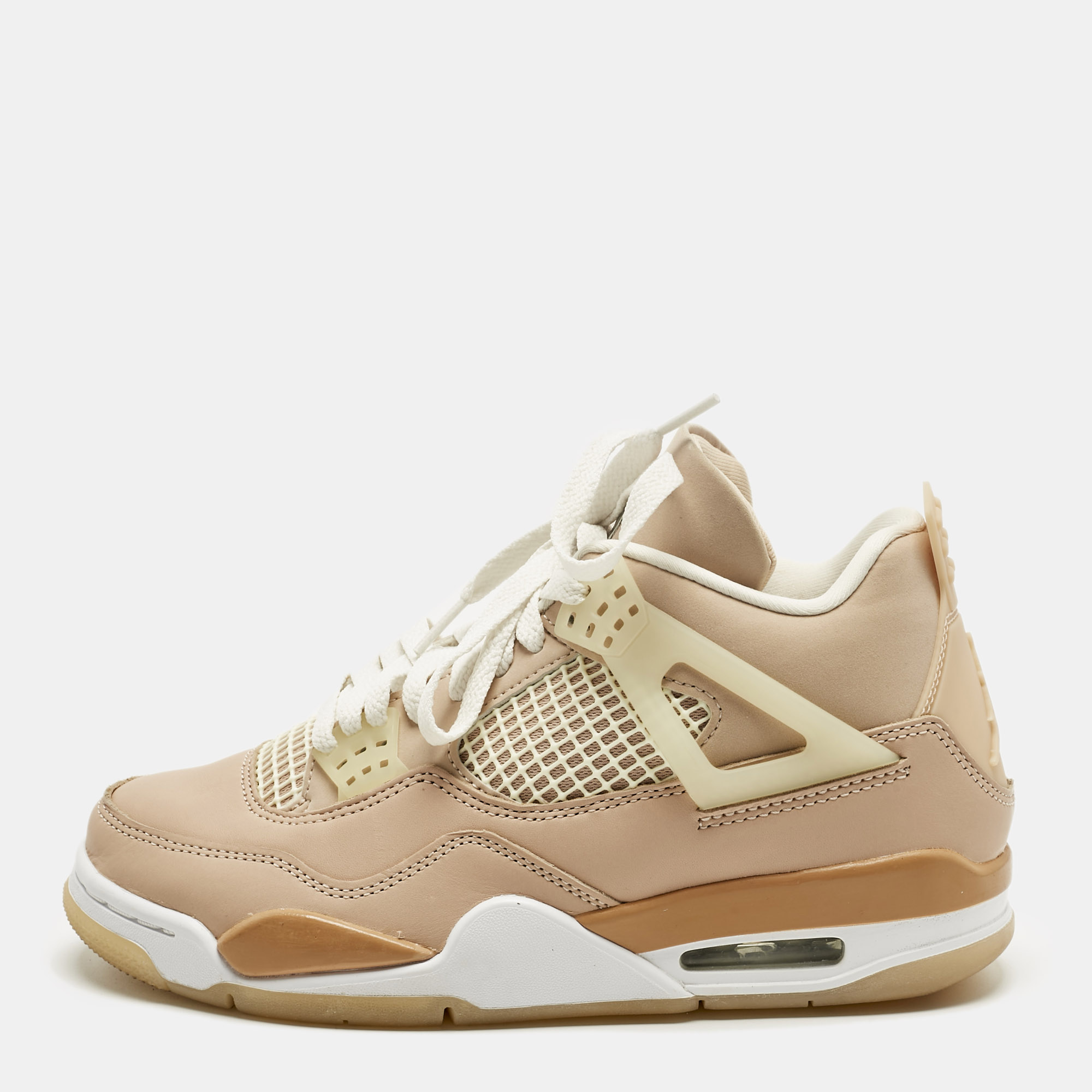 

Air Jordans Beige Durabuck Leather Jordan 4 Retro Shimmer Sneakers Size 38.5