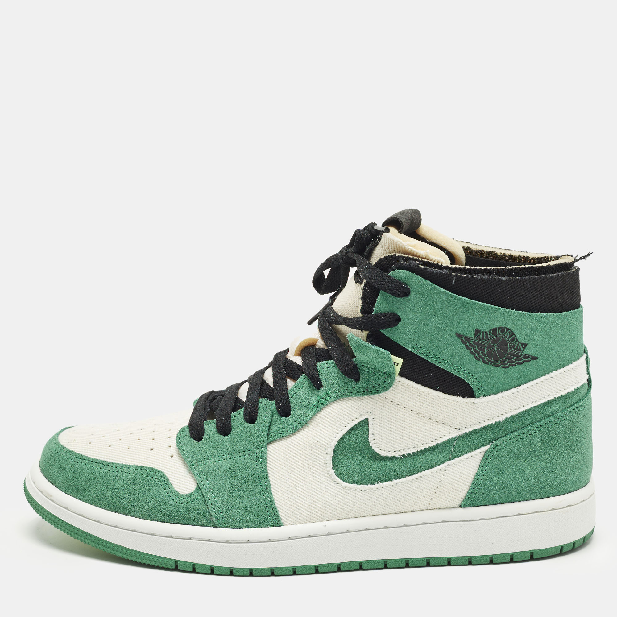 

Air Jordans Jordan 1 Zoom Air CMFT Stadium Green Size 44.5 Multicolor Canvas and Suede High Top Sneakers