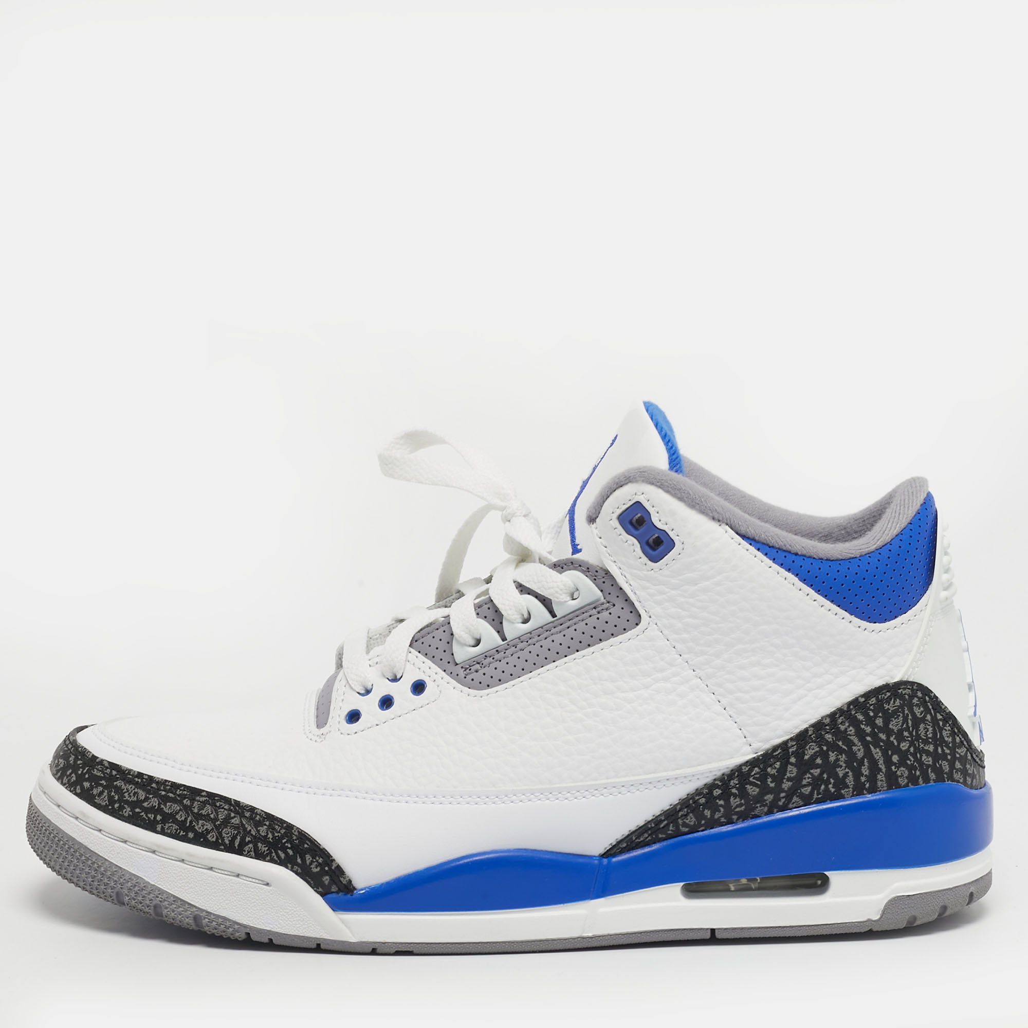 

Air Jordans Jordan 3 Size  Tricolor Leather High Top Sneakers, White