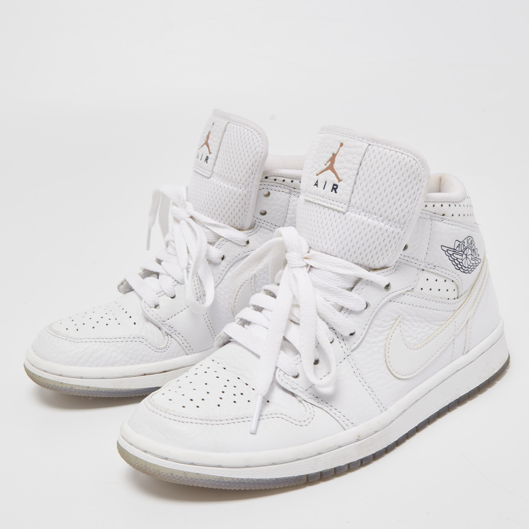 

Air Jordans White Leather Jordan 1 Unite Totale Sneakers Size