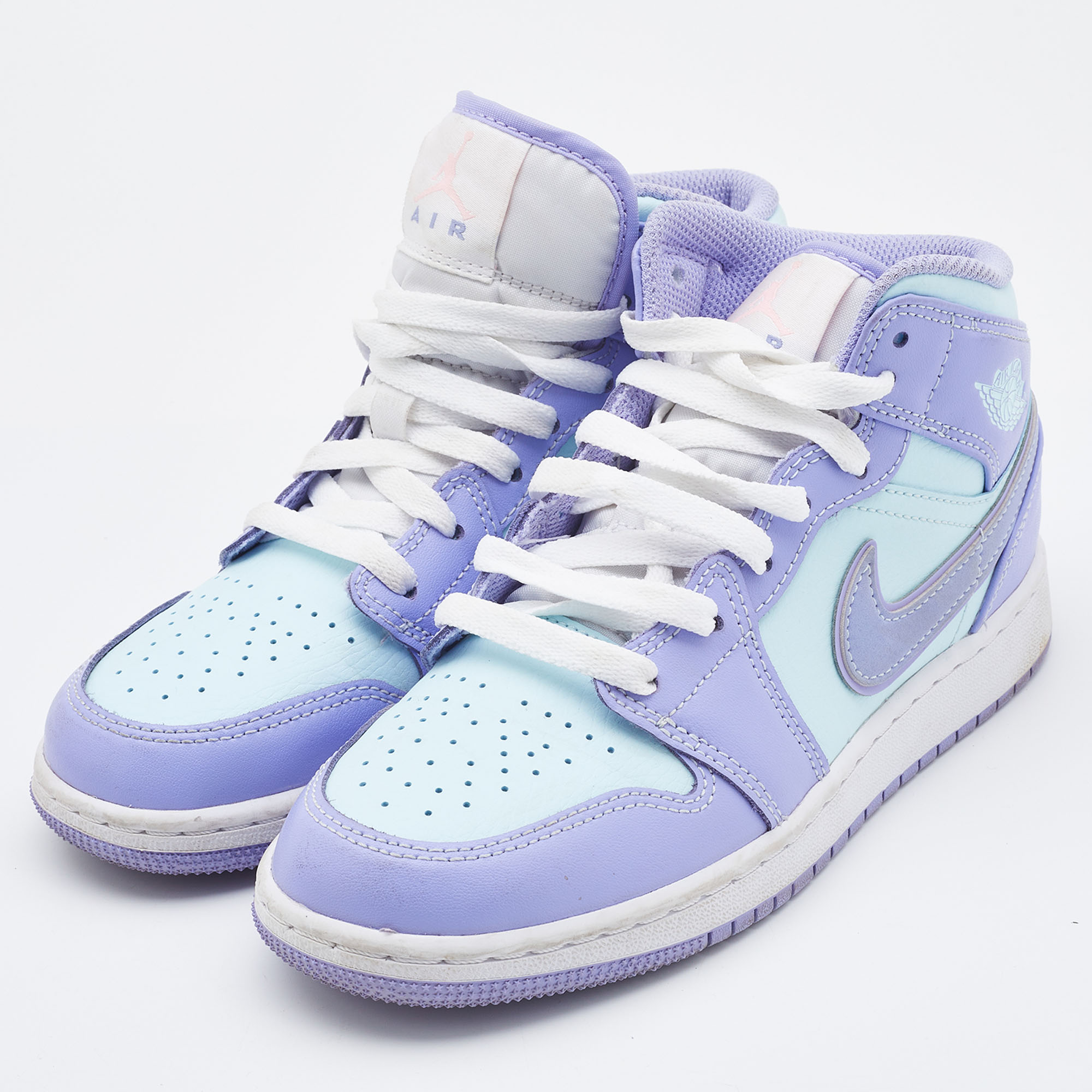 

Air Jordans Tri Color Leather Air Jordan 1 Mid Sneakers Size, Multicolor