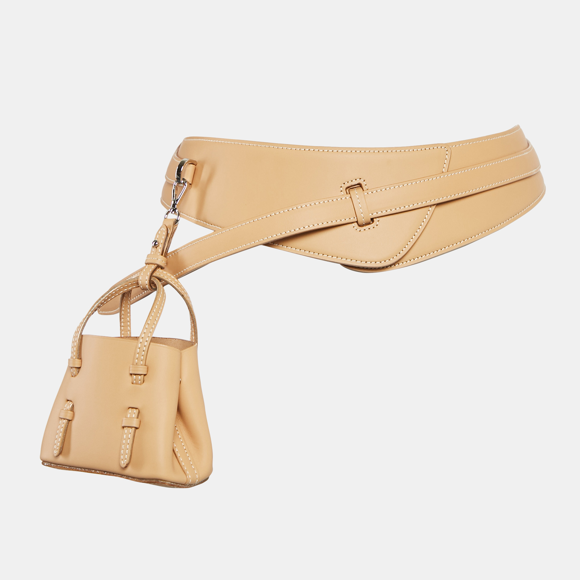 

Alaia Beige Leather Mini Mina Belt